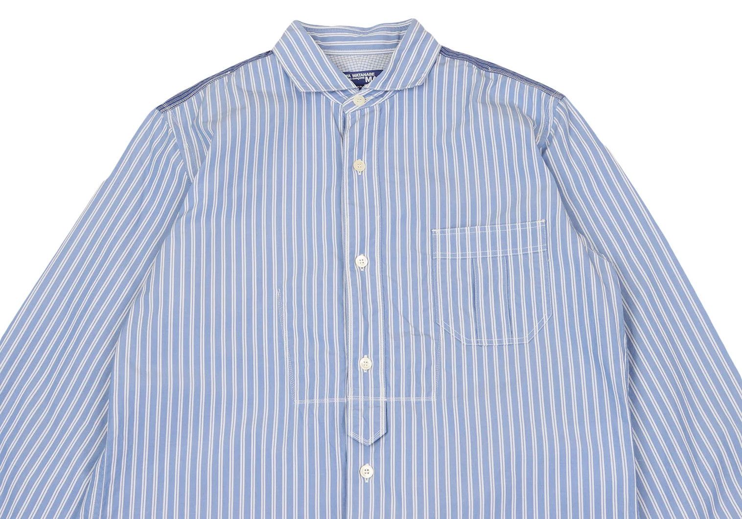Junya Watanabe Elbow Patch Design Striped Long Sleeve Shirt in Blue Size US S / EU 44-46 / 1 - 2 Thumbnail