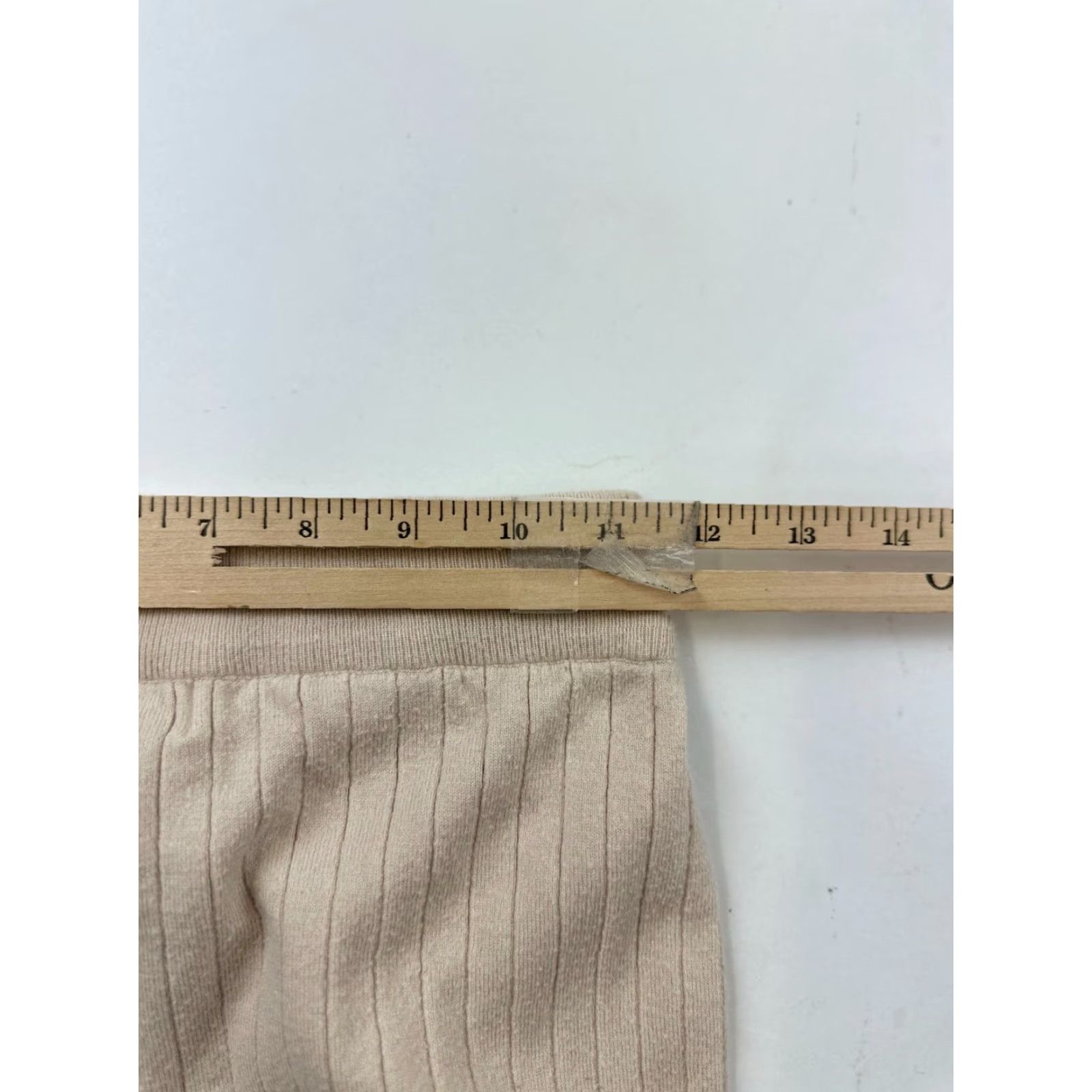 Abercrombie & Fitch Abercrombie & Fitch Pants Womens Small Beige Wide-Leg Knit Elastic Waist High Rise Casual 29in Inseam Regular Fit Mens? Women Size 28" / US 6 / IT 42 - 7 Thumbnail