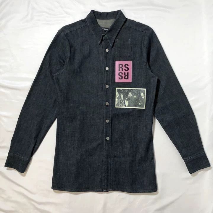 Raf Simons Raf simons 15ss Leather Patch Denim Shirt -DMC Size US S / EU 44-46 / 1 - 1 Thumbnail