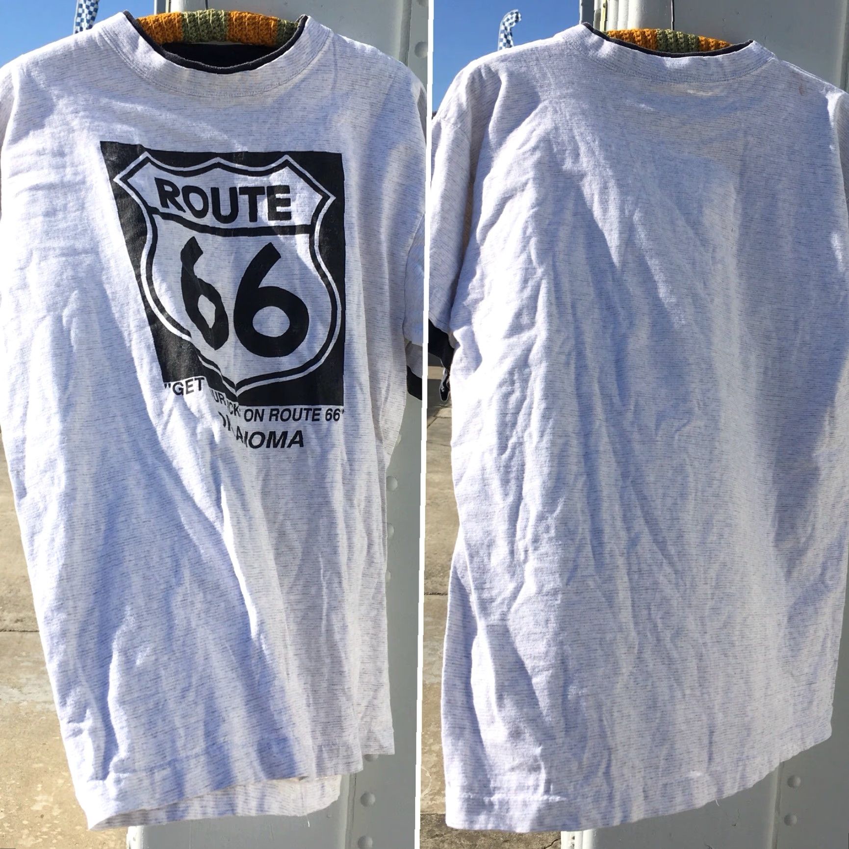 Route 66 VINTAGE Route 66 Get Your Kicks On Route 66 Oklahoma T Shirt USA Made Size L Gray Mens 1990s Graphic Tee US Made Size US L / EU 52-54 / 3 - 3 Thumbnail