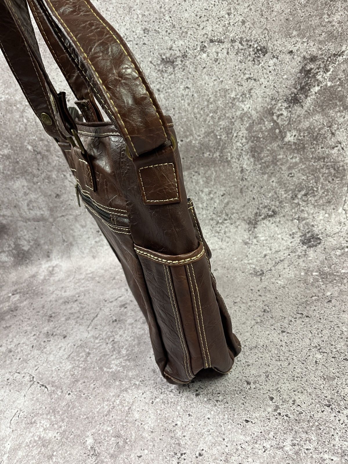 Diesel Diesel Faux Leather Shoulder Bag Multi Pocket Vintage Y2K Size ONE SIZE - 9 Thumbnail