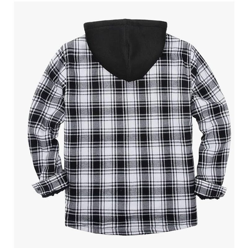 The Unbranded Brand SIZE MEDIUM Men's Sherpa Lined FullZip HoodPlaid ShirtJacket Size US XL / EU 56 / 4 - 2 Thumbnail