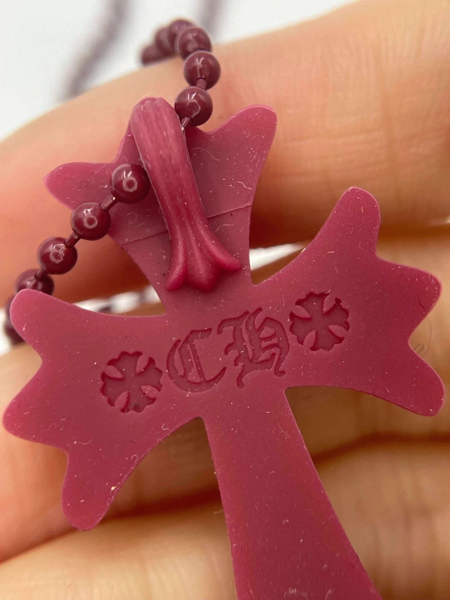 Chrome Hearts Chrome Hearts Resin Burgundy Cross Necklace w/ mirror Size ONE SIZE - 5 Thumbnail