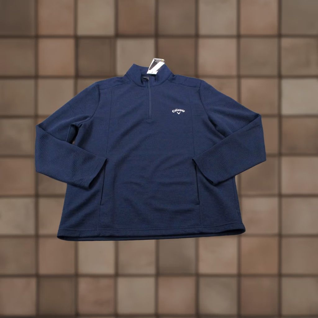 Callaway Callaway Jacket Mens M Navy Blue Opti Dry Windbreaker 1/4 Zip Lightweight Waterproof Casual Sportswear Weathergear Logo Pockets Golf Size US M / EU 48-50 / 2 - 1 Thumbnail