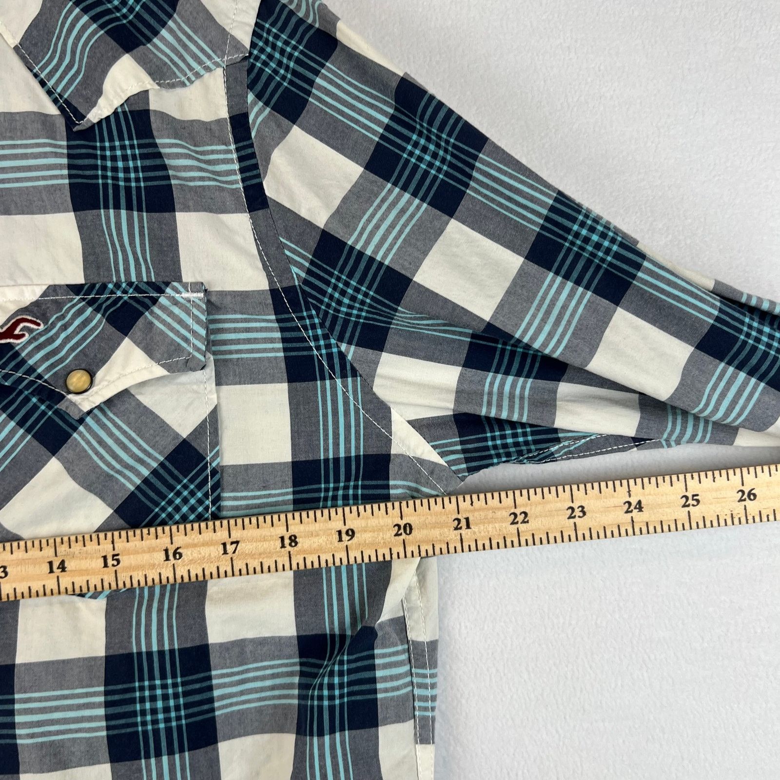 Hollister Hollister Western Shirt Mens M Blue White Plaid Pearl Snap Size US M / EU 48-50 / 2 - 4 Thumbnail