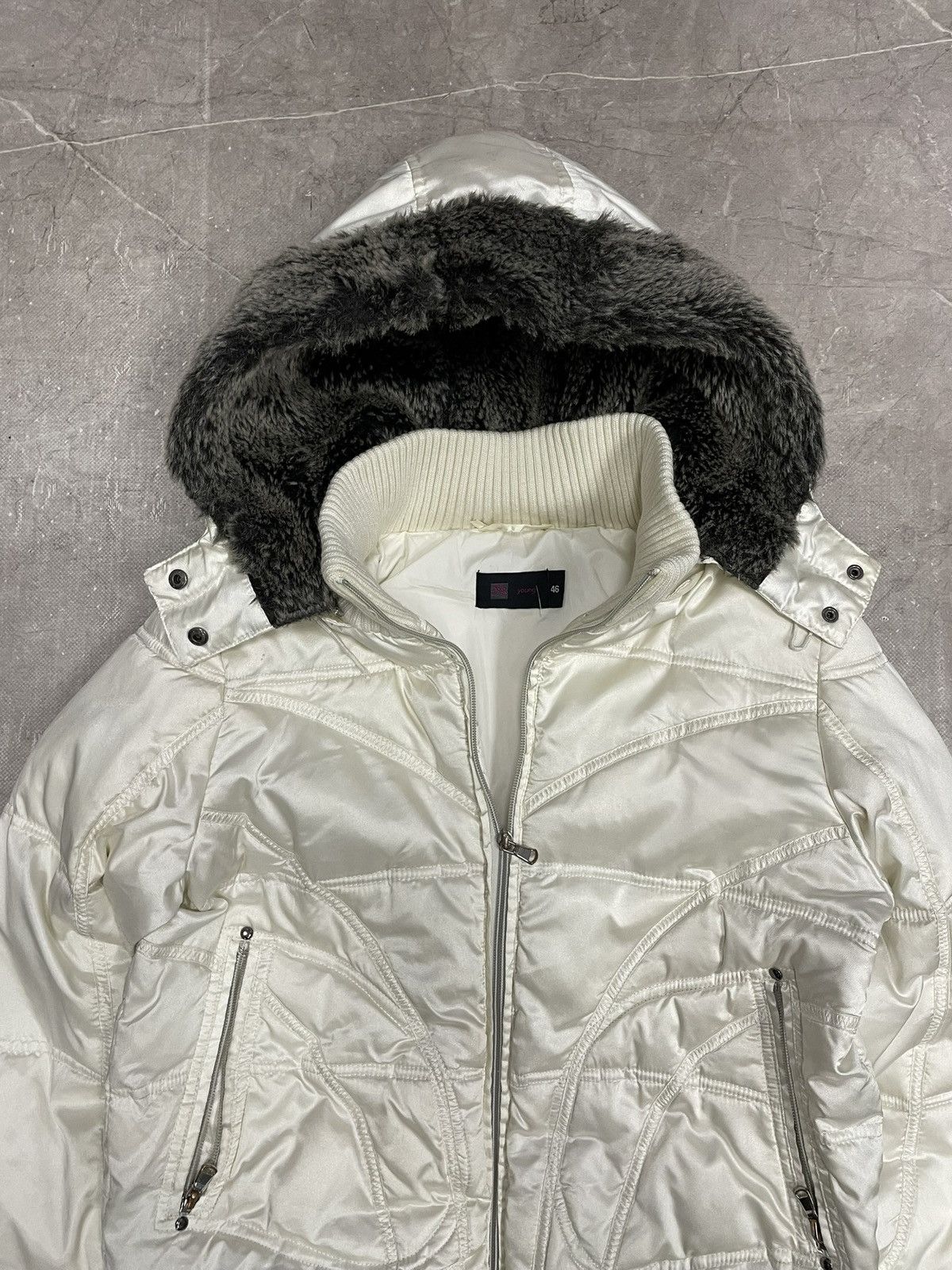 PPFM Hysteric glamour style bomber jacket fur hood y2k Size US M / EU 48-50 / 2 - 3 Thumbnail
