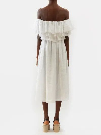Chloe o1y0825 Midi Dress in White Size M / US 6-8 / IT 42-44 - 4 Thumbnail