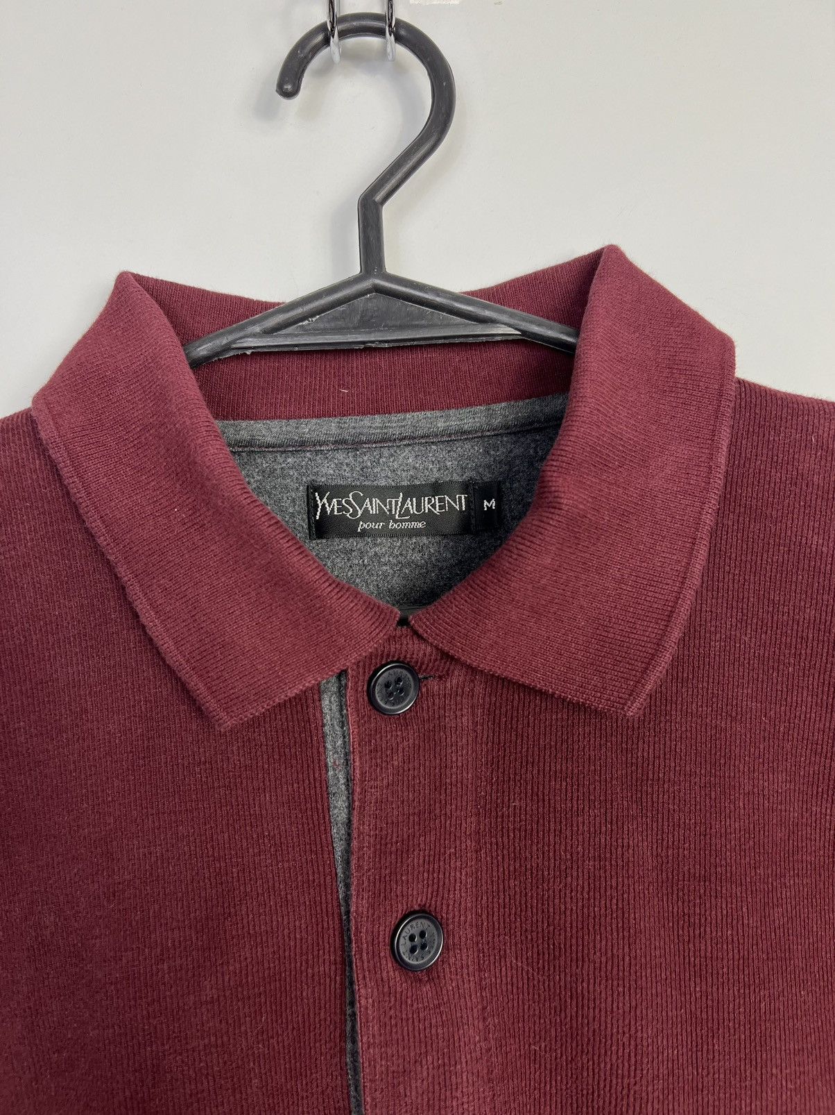 Yves Saint Laurent Yves Saint Laurent Vintage 90's Polo Shirt with Logo Buttons Size US M / EU 48-50 / 2 - 2 Thumbnail
