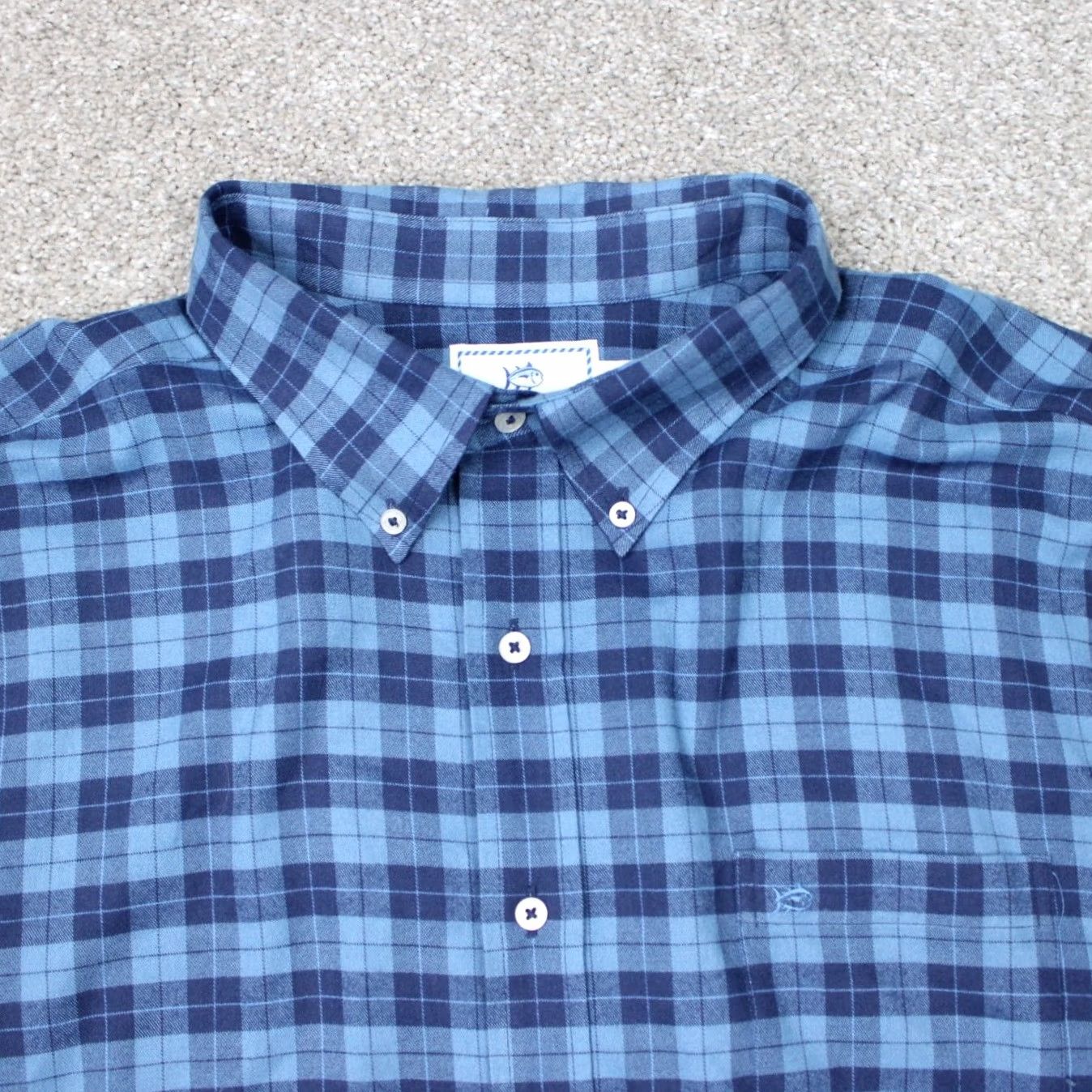 Southern Tide Southern Tide Shirt Mens 2XL XXL Blue Intercoastal Nylon Stretch Long Sleeve Button-Up Plaid Ch I Blue Mens 2XL XXL Shirt Size US XXL / EU 58 / 5 - 6 Thumbnail