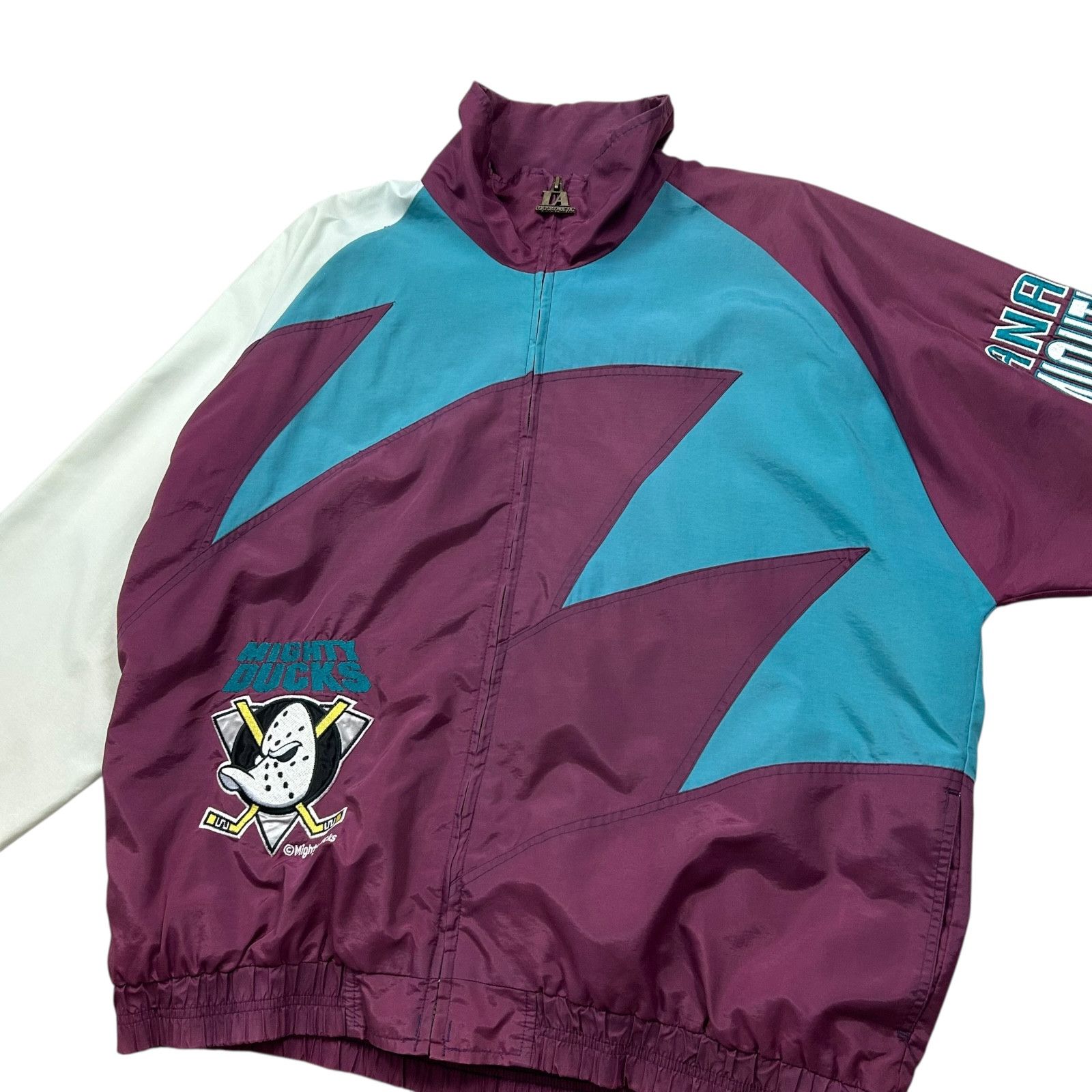NHL 90s MIGHTY DUCKS LOGO ATHLETIC SHARKTOOTH WINDBREAKER JACKET Size US L / EU 52-54 / 3 - 3 Thumbnail
