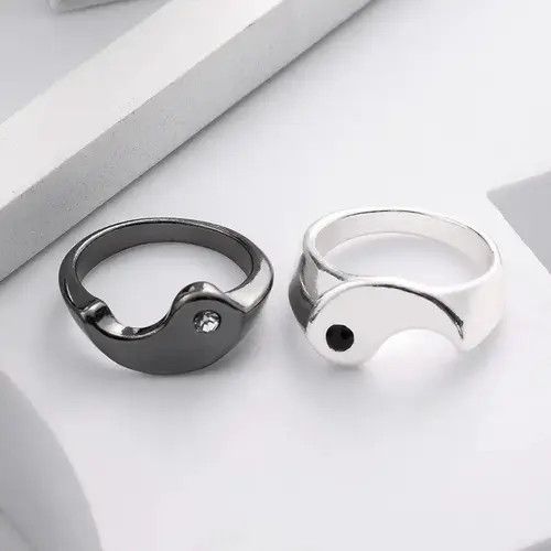 Jewelry Yin Yang Ring ( size 17.5 mm diameter ) Size ONE SIZE - 2 Thumbnail