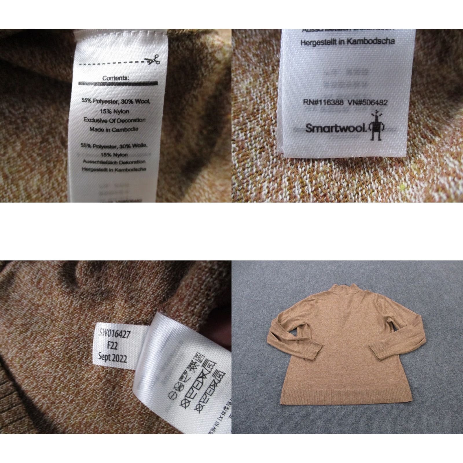 Smartwool SmartWool Sweater Mens M Brown Jacket Wool Blend Pullover Thermal Hiking Camping Size US M / EU 48-50 / 2 - 8 Thumbnail