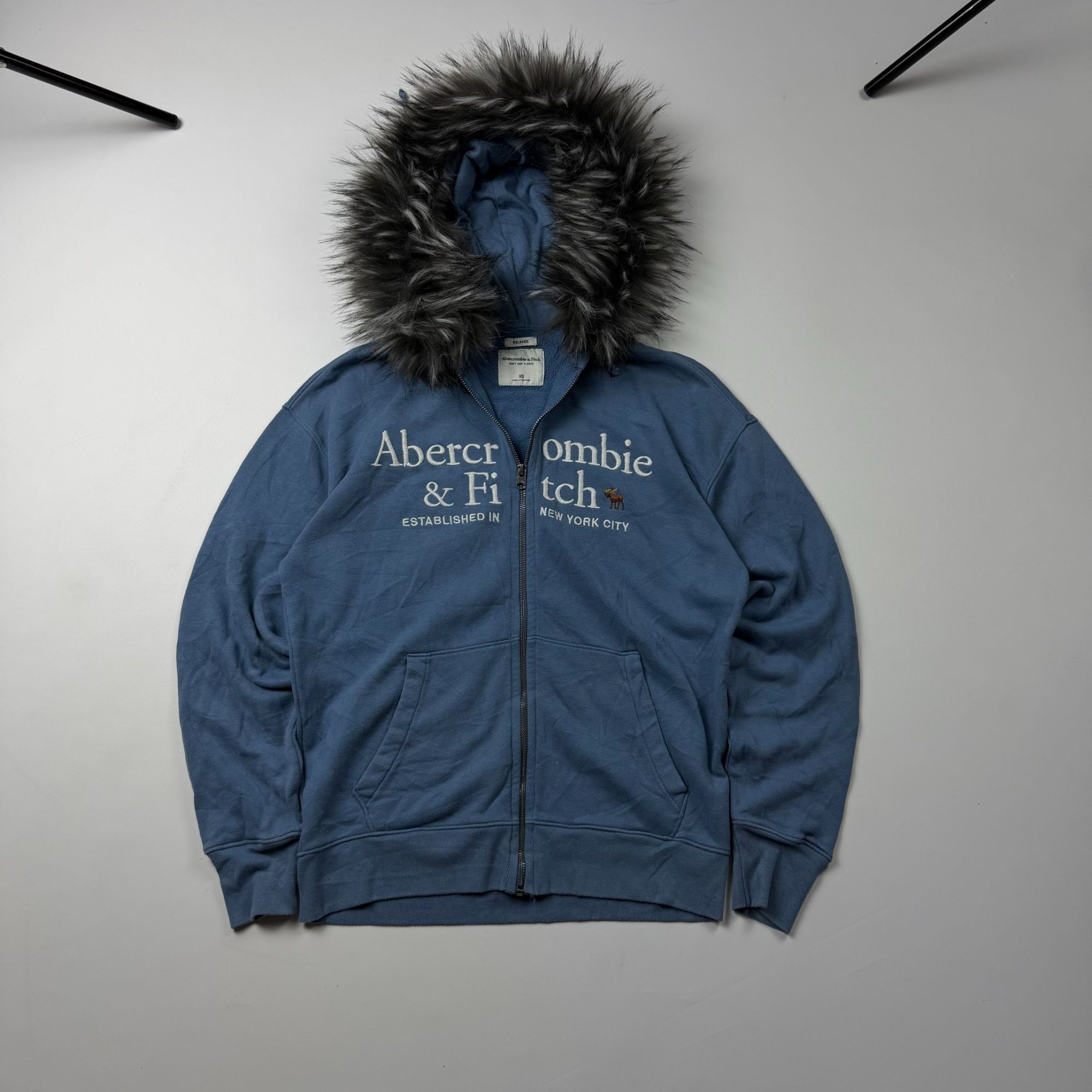 Abercrombie & Fitch Vintage Abercrombie Faux Fur Hoodie S Brown Japan Style Arch Size S / US 4 / IT 40 - 1 Thumbnail