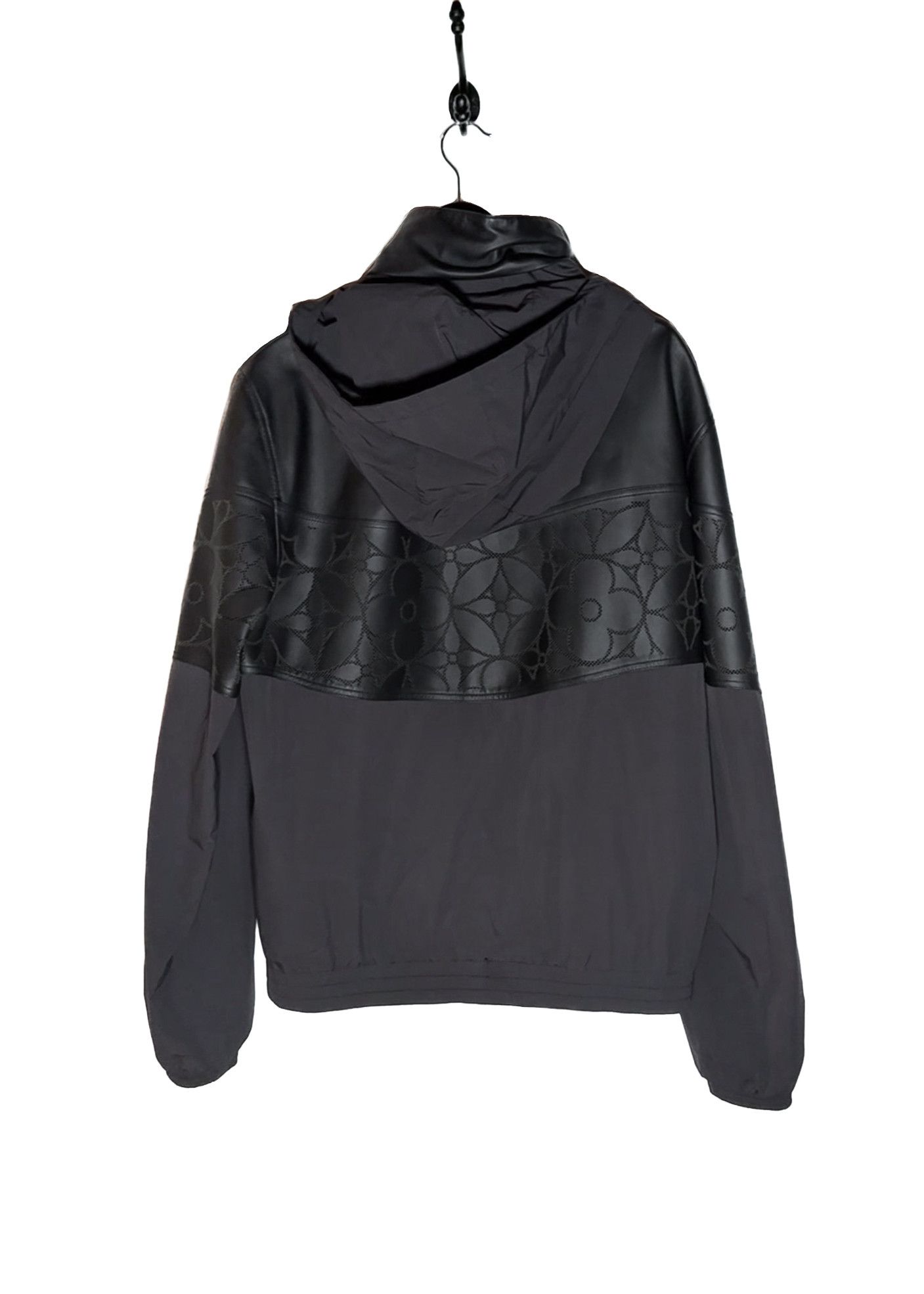 Louis Vuitton Louis Vuitton Black Leather Monogram Flower Mix Nylon Jacket Size US XL / EU 56 / 4 - 3 Thumbnail