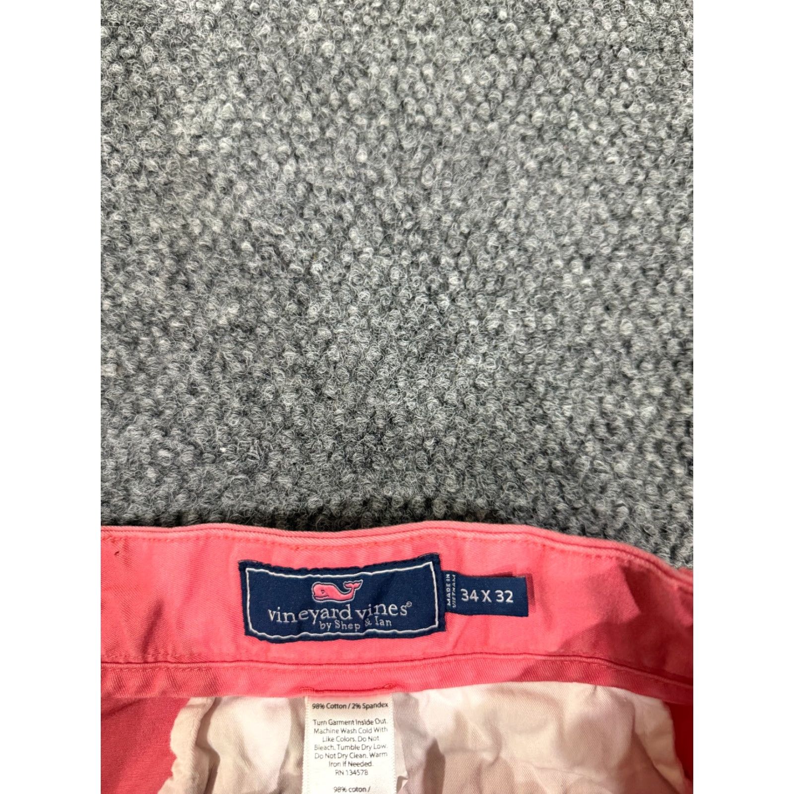 Vineyard Vines Vineyard Vines Pants Mens 34x32 Pink Breaker Chino Casual Preppy Straight Leg Reg 34in Inseam Cotton Spandex Size US 34 / EU 50 - 6 Thumbnail