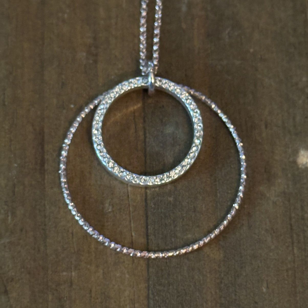 Liz Claiborne Liz Claiborne long rose gold double circle pendant necklace Size ONE SIZE - 3 Thumbnail
