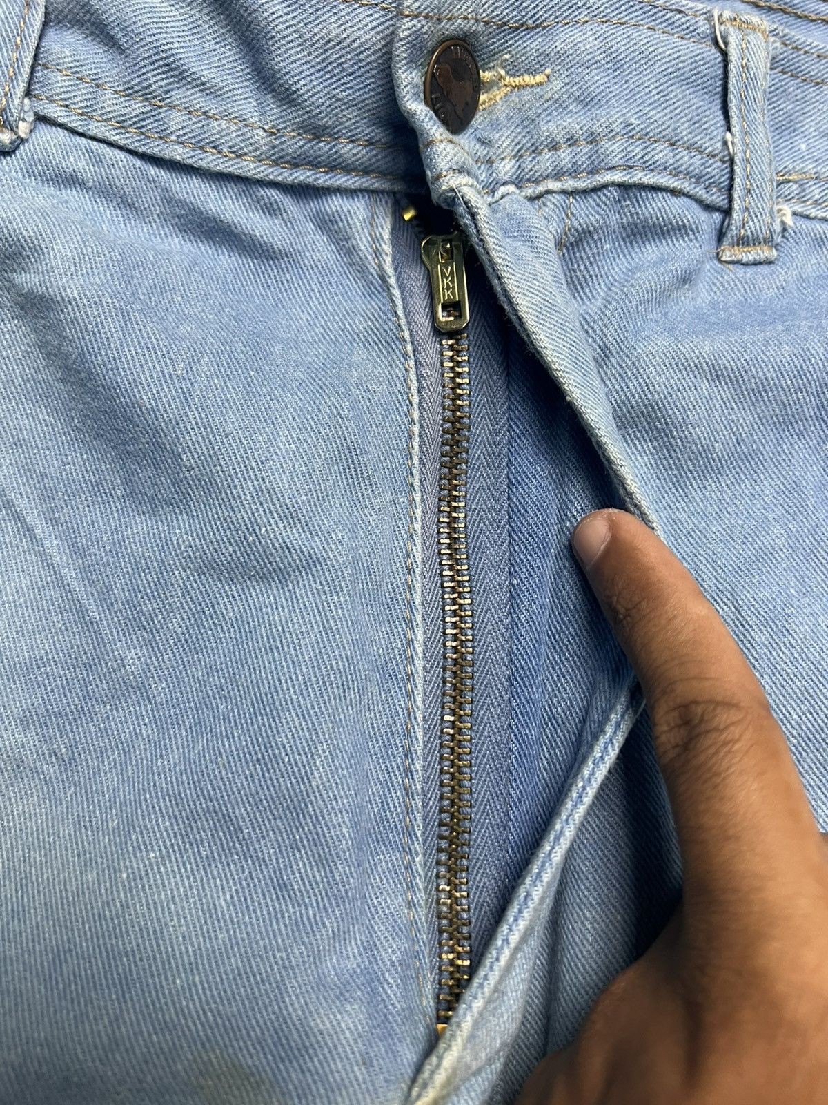 If Six Was Nine VINTAGE 70s BRANDED LION Bell Bottom Jeans (41) Size US 31 - 6 Thumbnail
