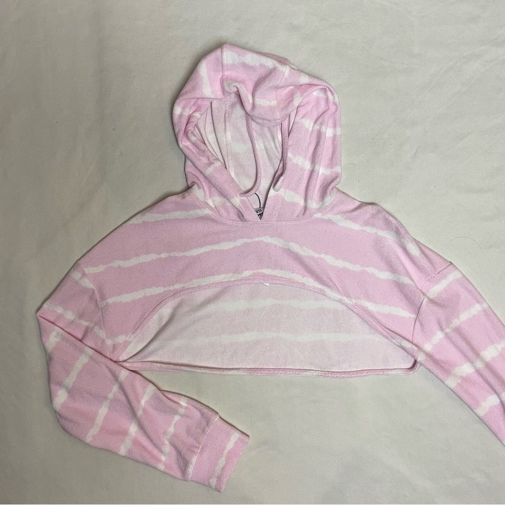 Zara NWT New Zara Pink White Stripes Cropped Hoodie Size M Size M / US 6-8 / IT 42-44 - 7 Thumbnail