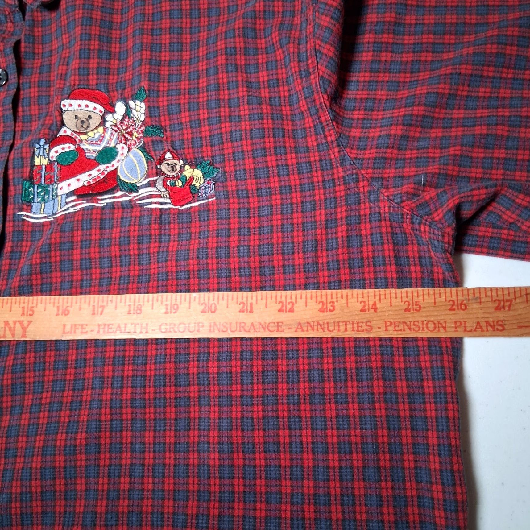 Faded Glory Faded Glory Christmas Shirt Women Plus Size 22/24W Red Plaid Santa Bear Button-Up Embroidered Holiday Blouse Size 3XL / US 20-22 - 7 Thumbnail