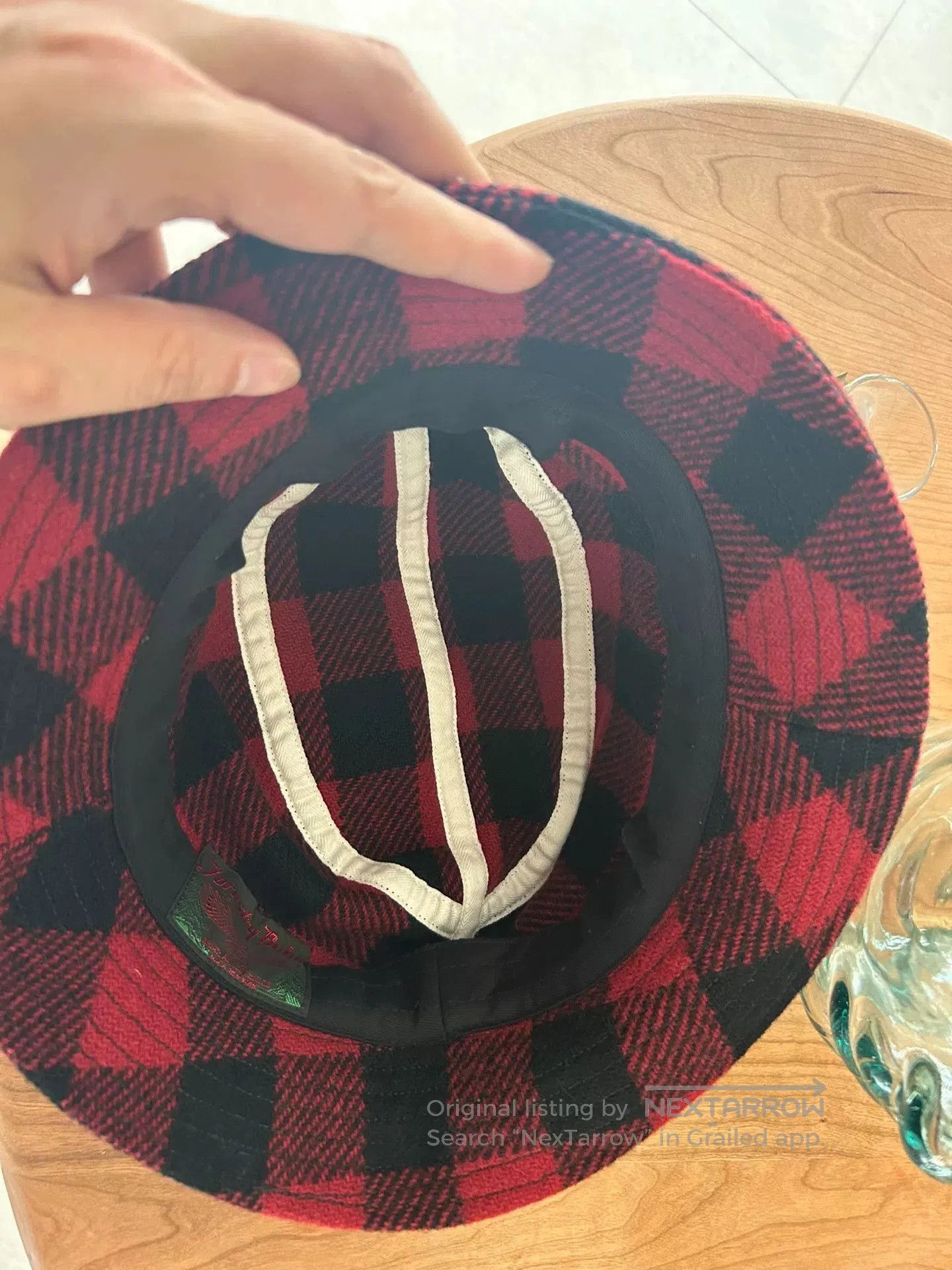 Freewheelers red and black plaid outdoor gentleman hat. Size ONE SIZE - 4 Thumbnail
