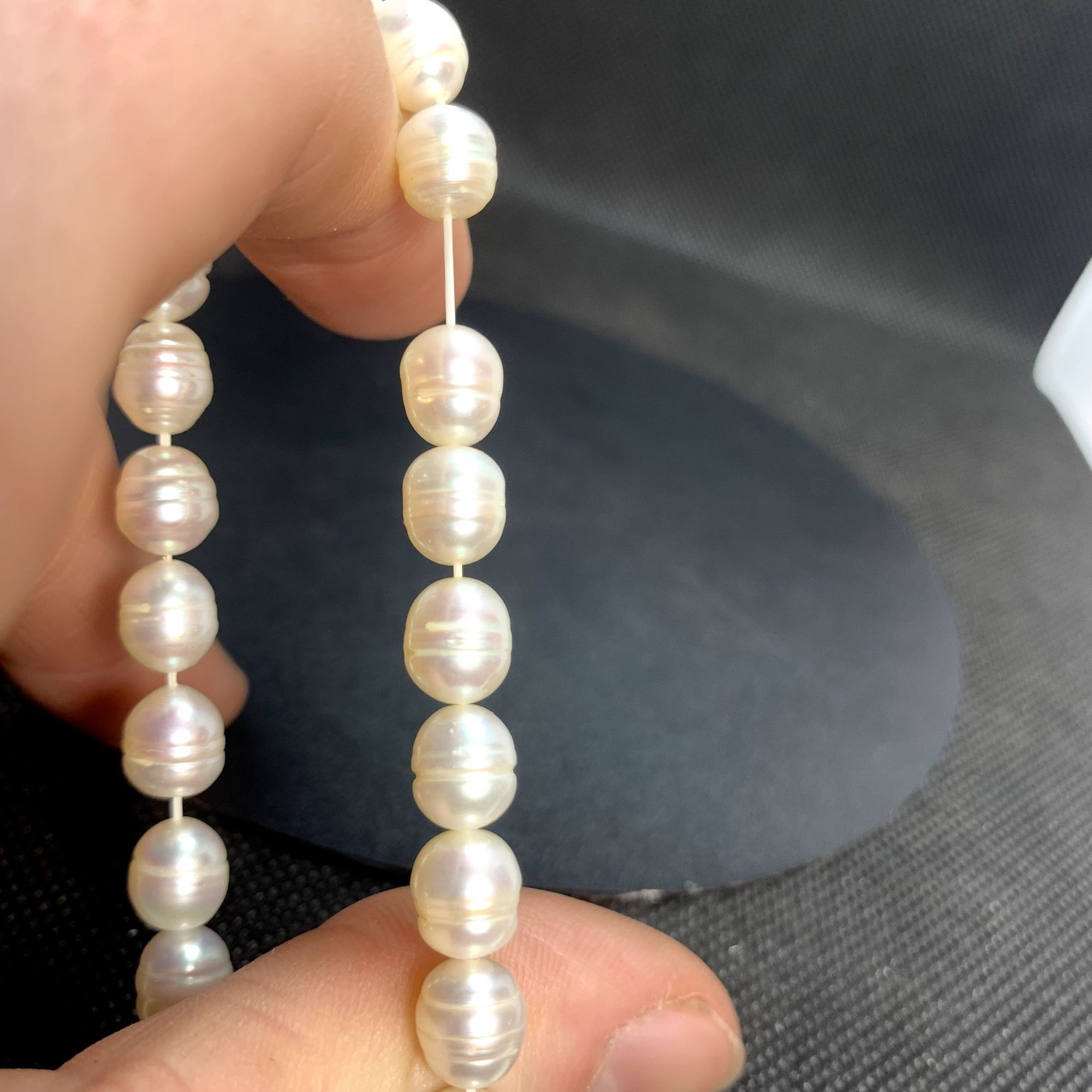 Other Cultured Freshwater Pearl Bracelet Elastic No Clasp 7mm Oval Size ONE SIZE - 7 Thumbnail