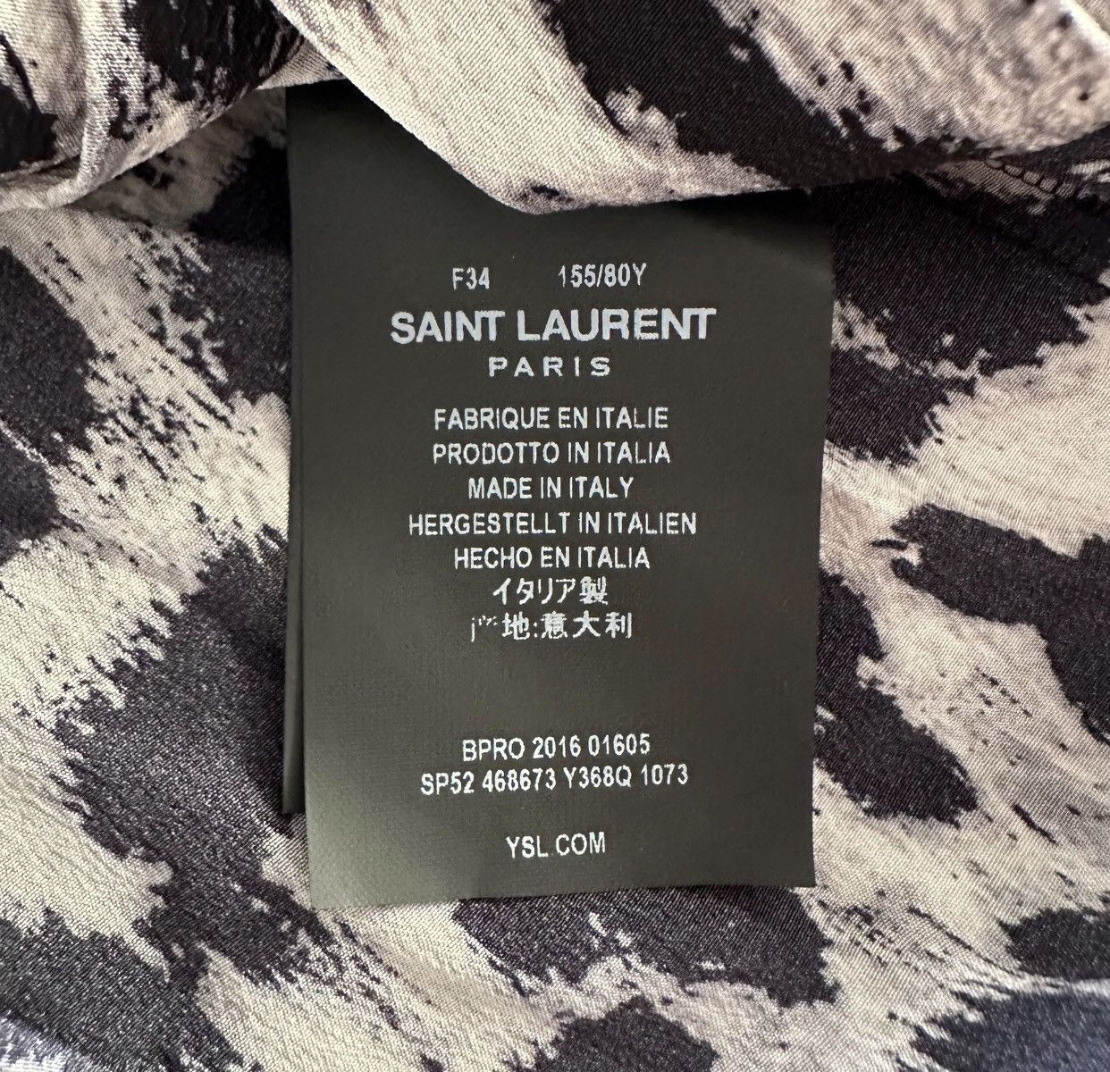 Saint Laurent Paris × Yves Saint Laurent Saint Laurent SLP 16SS leopard print black silk shirt Size XS / US 0-2 / IT 36-38 - 4 Thumbnail