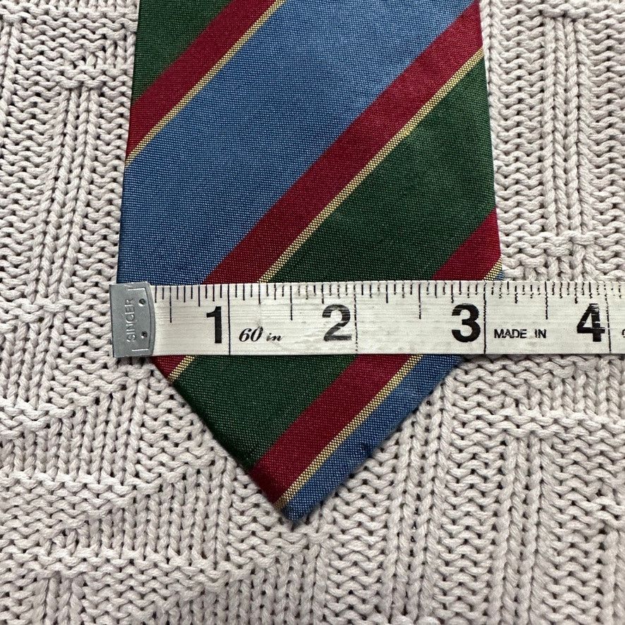 Alfred Dunhill Dunhill blue, red, and green striped silk tie Size ONE SIZE - 6 Thumbnail
