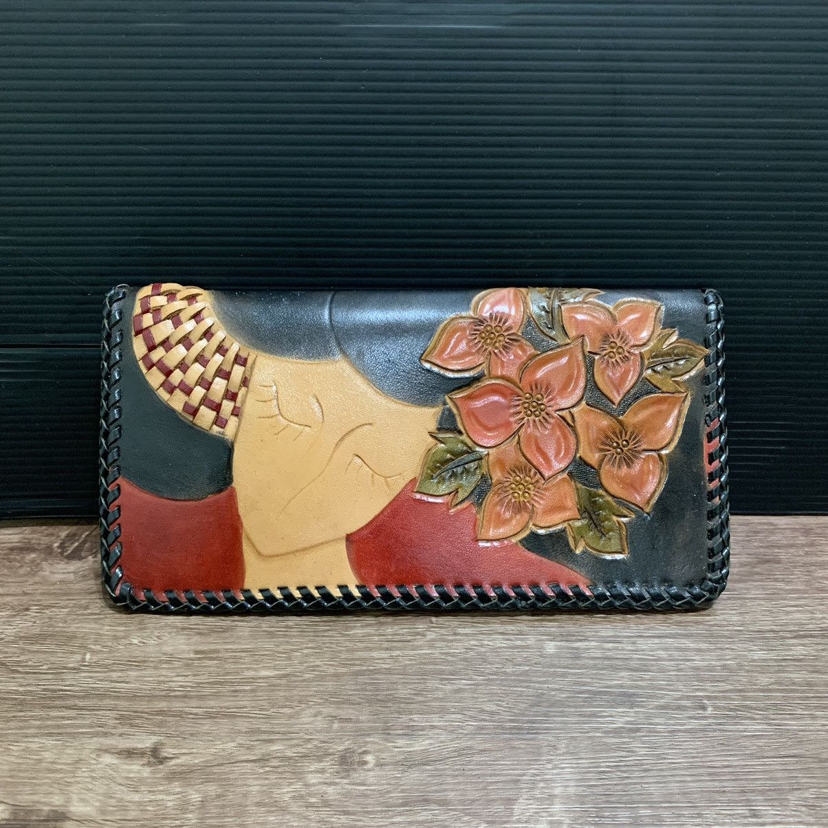 Leather Vintage Flora Embroided Leather Wallet Size ONE SIZE - 1 Thumbnail