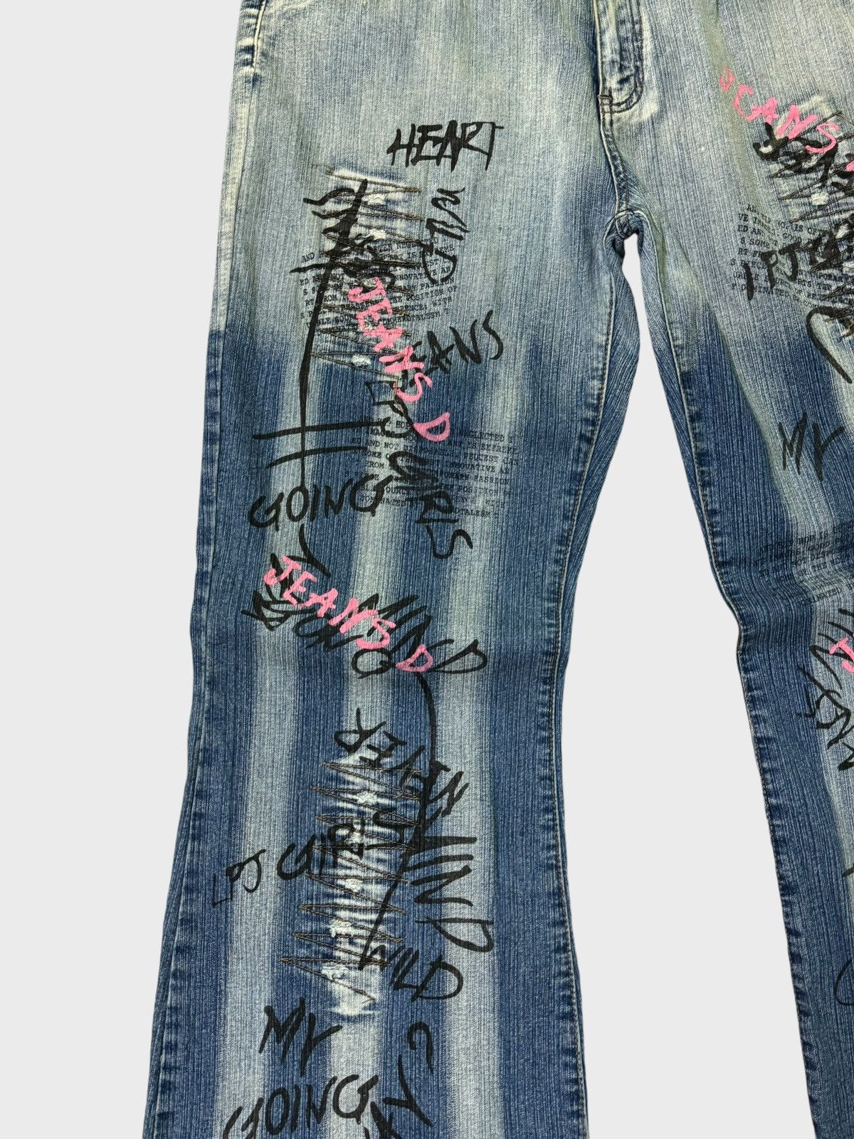 Hysteric Glamour FLARE DRAMA JEANS PRINTED DESIGN BOOT CUT STRETCHABLE JEANS Size US 34 / EU 50 - 7 Thumbnail