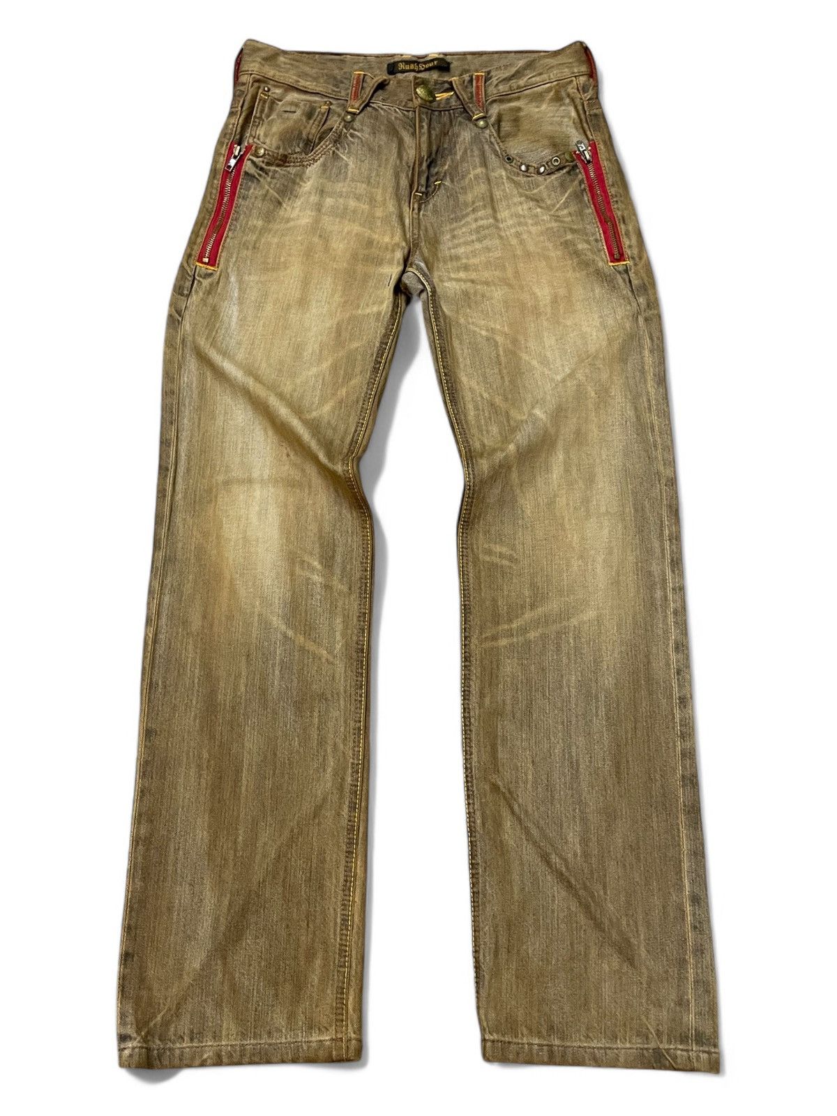 FUSAI × Hysteric Glamour Rush Hour Japan Muddy Wash Zipper Pocket Jeans Size US 29 - 1 Thumbnail