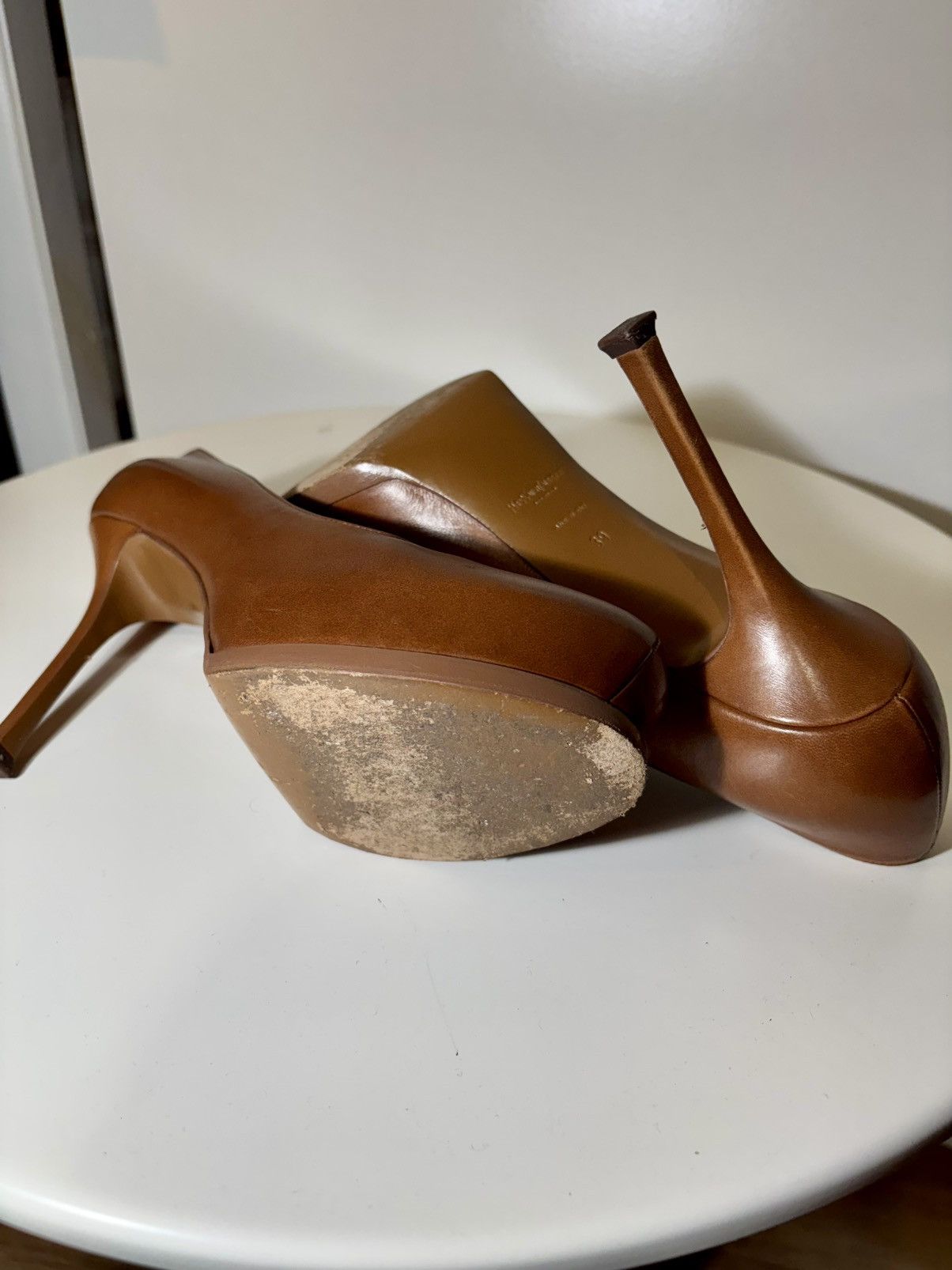 Vintage Rare Saint Laurent Rive Gauche Tribtoo High Heeled Pumps Size US 9 / IT 39 - 11 Thumbnail