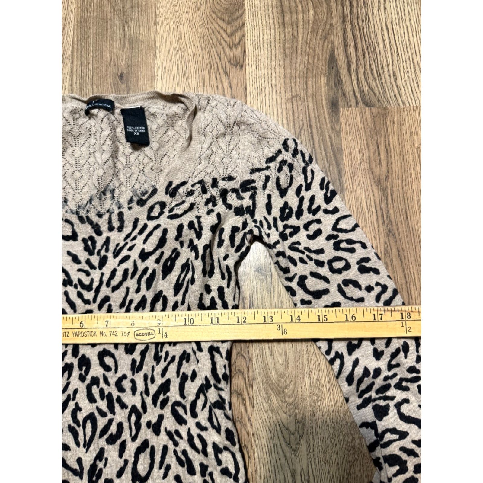 Vintage MODA Shirt Women's XS/S Cheetah Print Long Sleeve Shirt Brown Black Size XS / US 0-2 / IT 36-38 - 7 Thumbnail