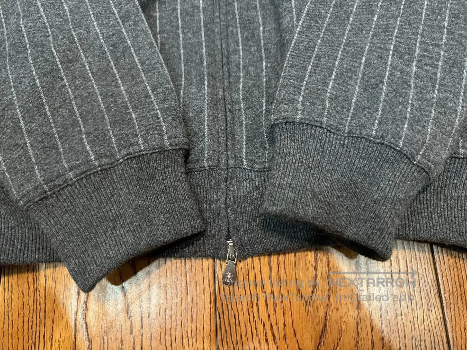 Brunello Cucinelli Brunello Cucinelli Men's Gray Striped Bomber Jacket. Size US S / EU 44-46 / 1 - 6 Thumbnail