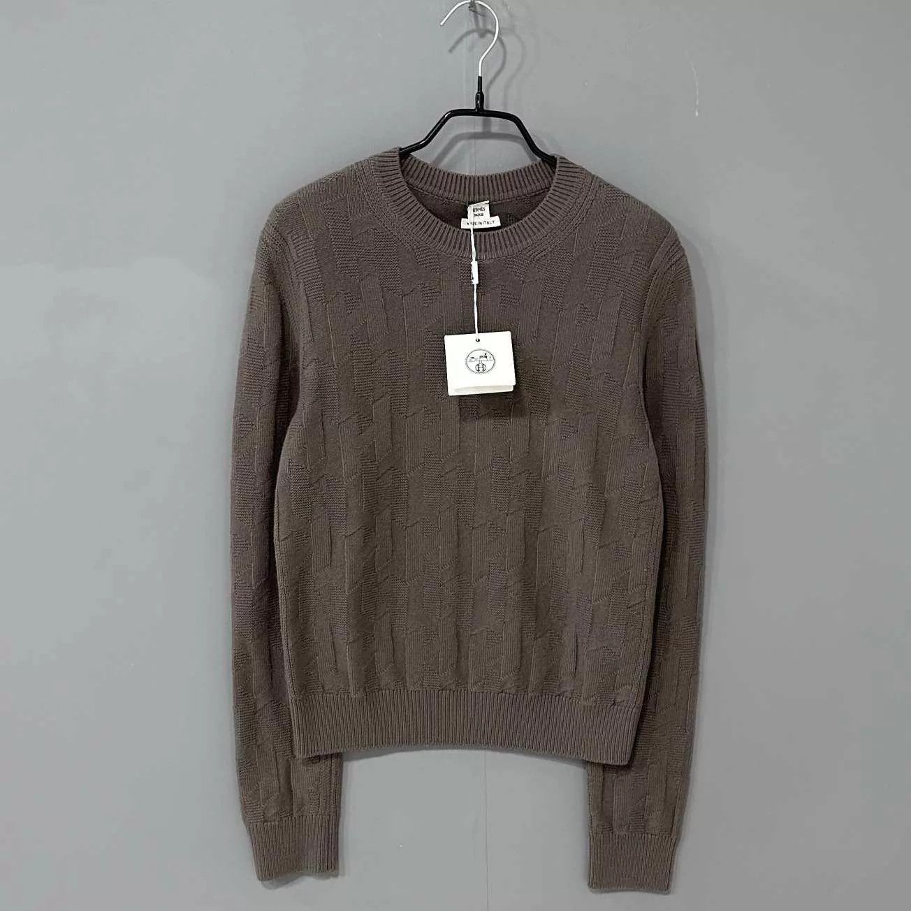 Hermes HERMES Brown Wool Twill H Sweater 36 Size XS / US 0-2 / IT 36-38 - 1 Thumbnail