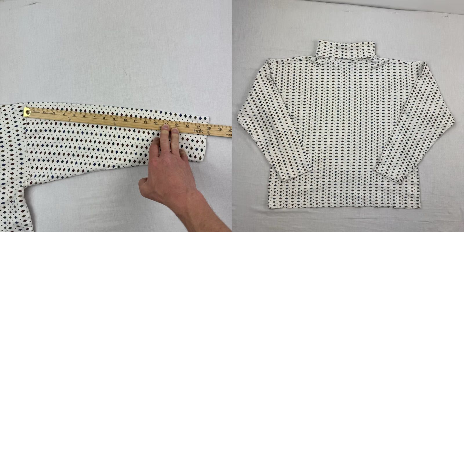 Vintage VINTAGE Woolrich Turtleneck Shirt Womens M White Geometric 90s USA Casual Hipster 80s Mens Girls Size M / US 6-8 / IT 42-44 - 10 Thumbnail