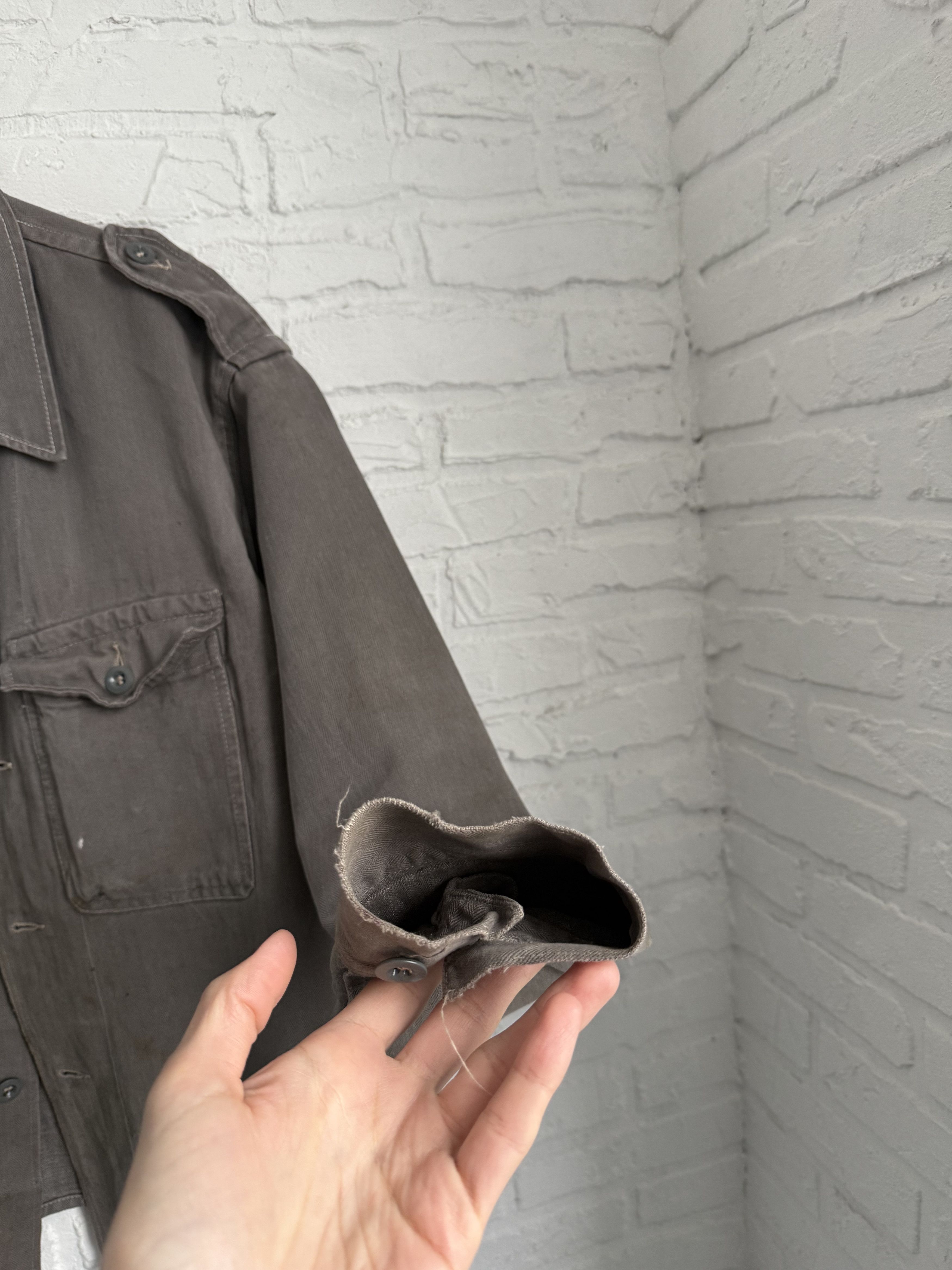 Vintage RARE 1930s 1940s Brown Moleskin French Chore Jacket Size US L / EU 52-54 / 3 - 11 Thumbnail