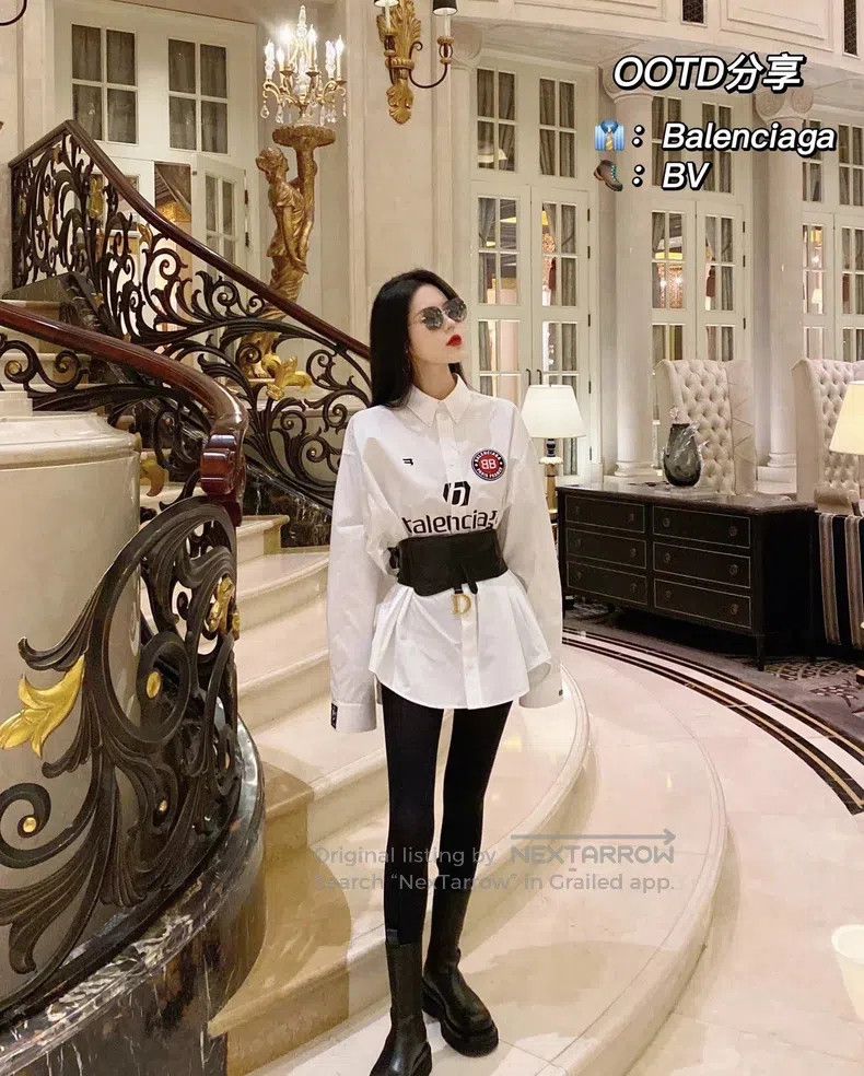 Balenciaga Balenciaga Letter Print Lapel Single-Breasted Long Sleeve Size US XS / EU 42 / 0 - 8 Thumbnail