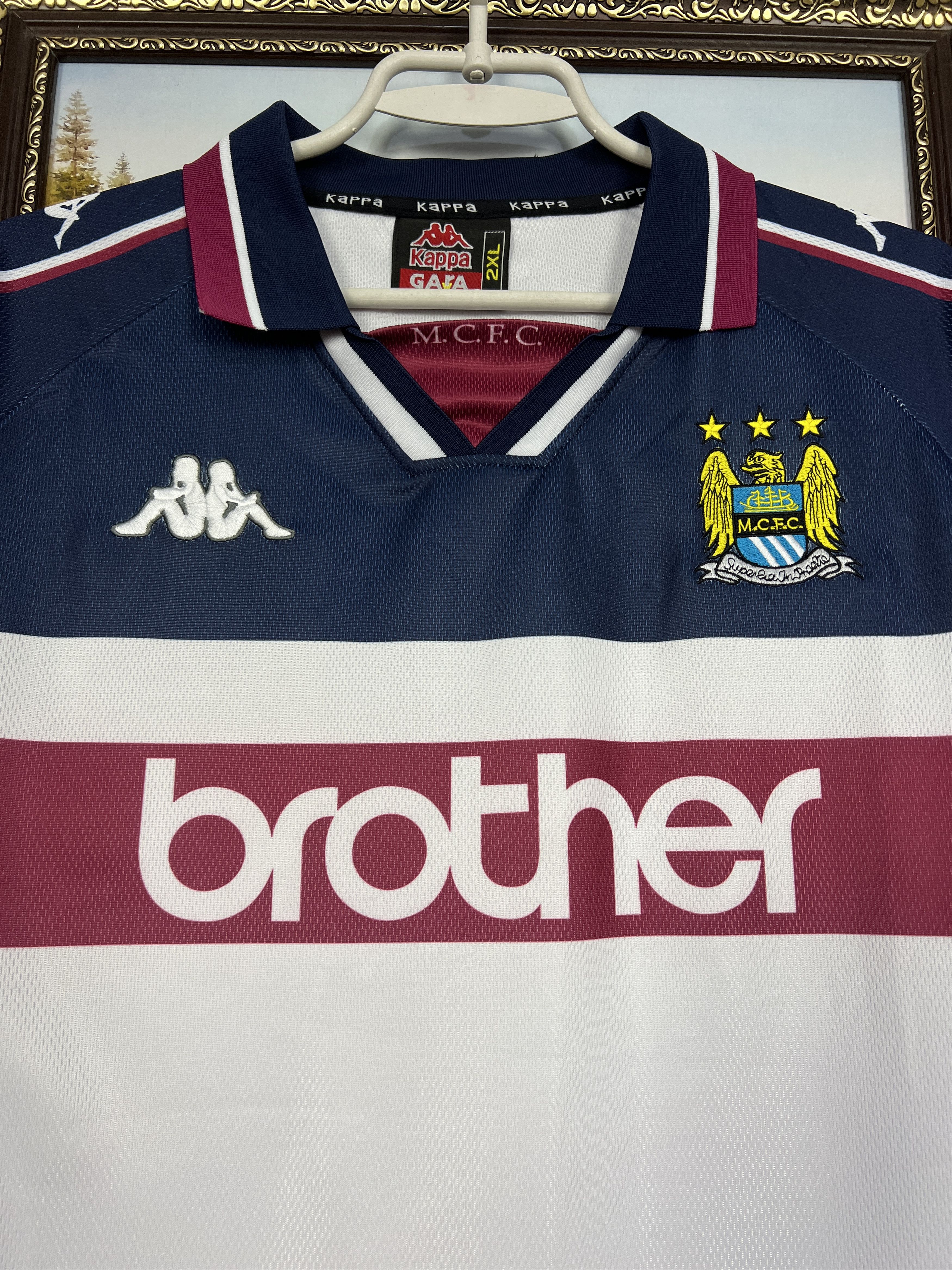 Kappa Manchester City Away football shirt 1997 Soccer Jersey Size US XL / EU 56 / 4 - 5 Thumbnail