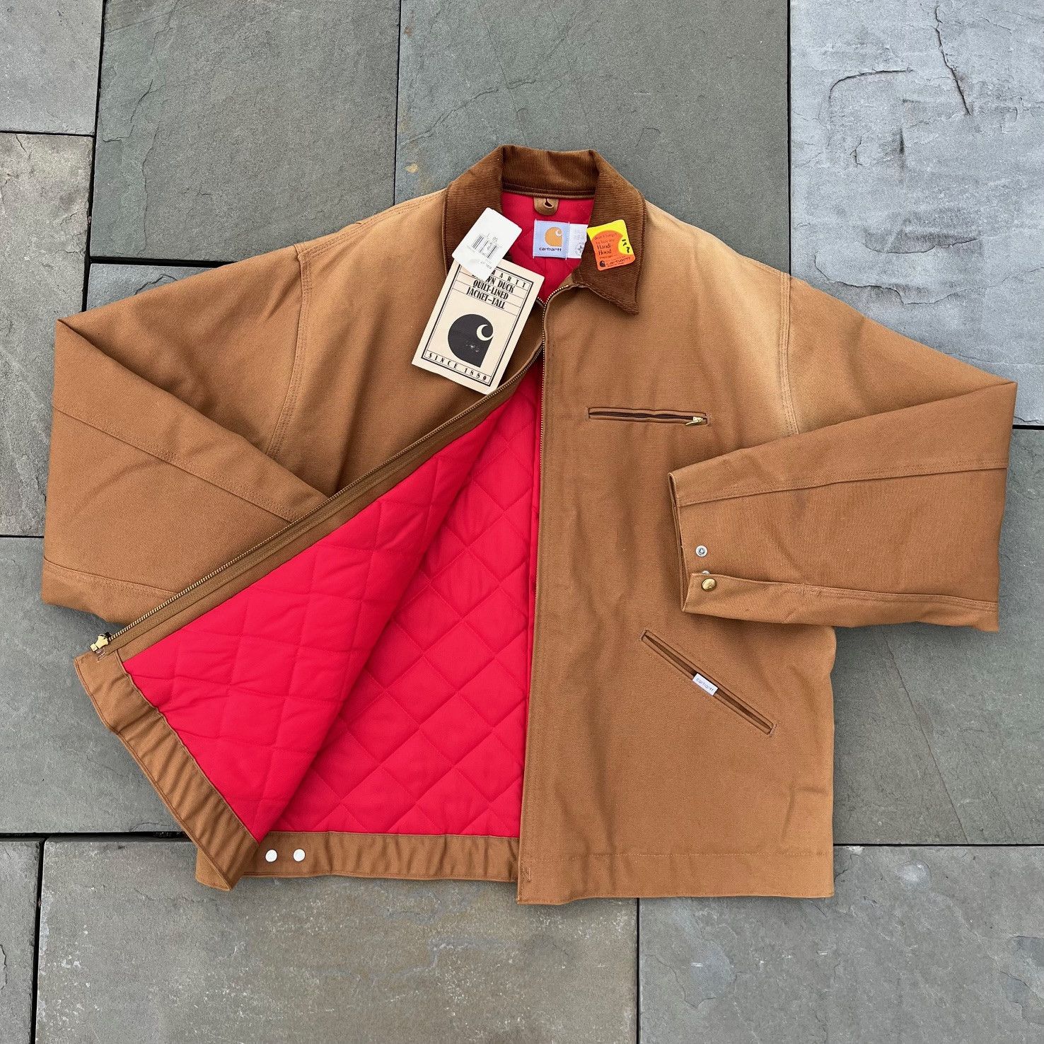 Image of VTG Carhartt NWT Detroit Jacket, Deadstock, 6Qljt, 50 T in Brown, Men's (Size 2XL)