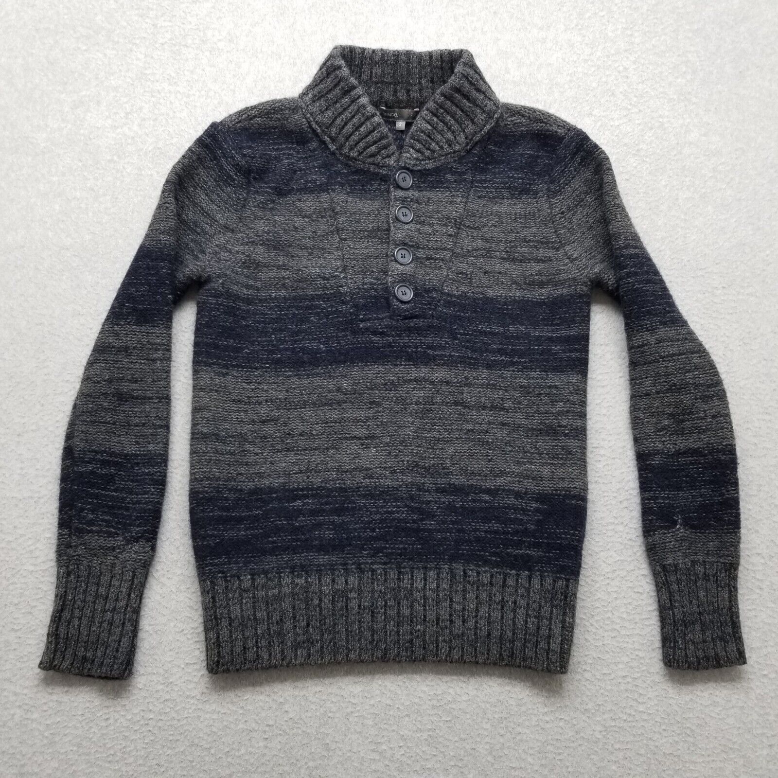 Vince Vince Sweater Mens Small Striped Pullover Buttons Cashmere Size US S / EU 44-46 / 1 - 1 Thumbnail