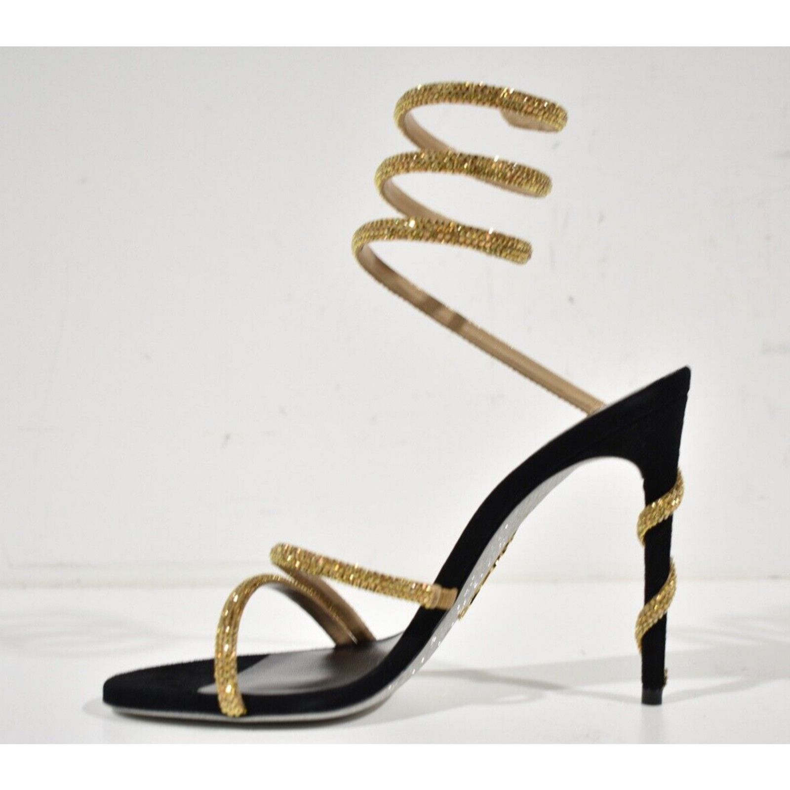Rene Caovilla Margot Crystal Ankle Wrap Strap Sandal Heel Pump 39 Size US 9 / IT 39 - 8 Thumbnail