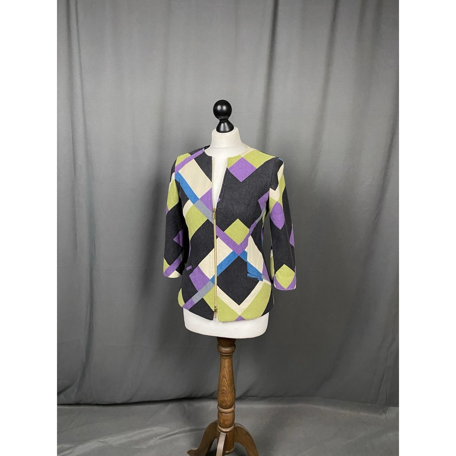 Versace Versace VTG Zip Front Multicolored Tailored Colarless Wool B Size M / US 6-8 / IT 42-44 - 4 Thumbnail