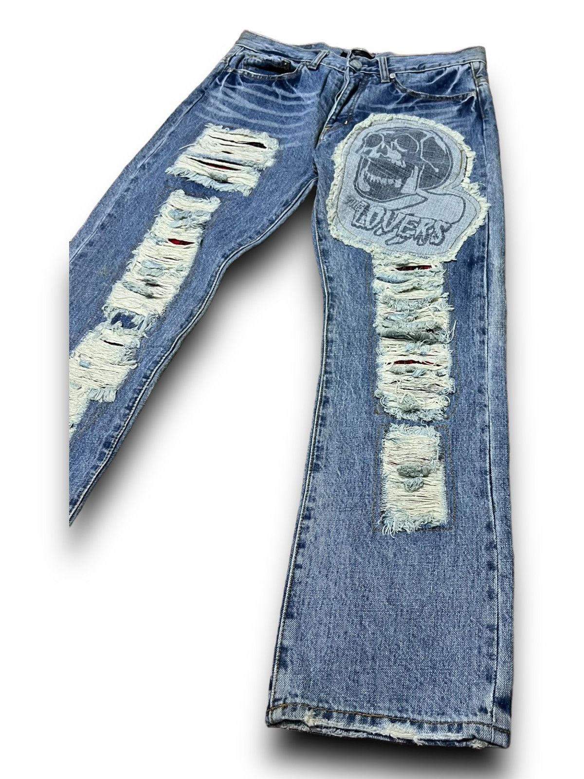Designer × Japanese Brand SUPER LOVERS ROCK DISTRESSED JEANS JAPANESE BRAND DENIM Size US 32 / EU 48 - 7 Thumbnail