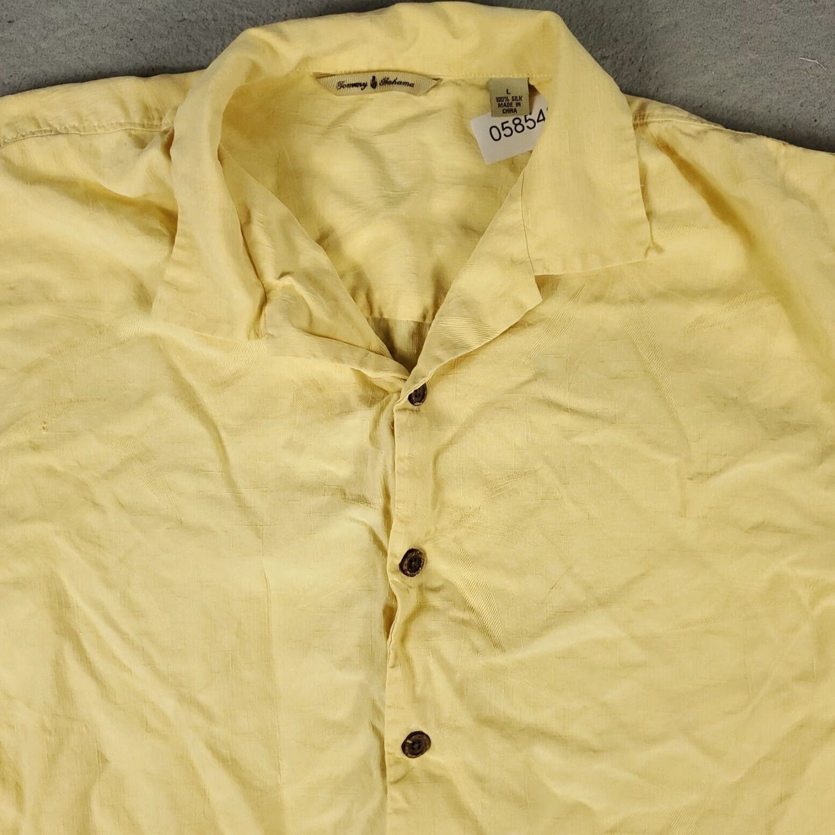 Tommy Bahama Tommy Bahama Yellow Silk Hawaiian Shirt Mens Large Short Sleeve Button-Up Tropical Size US L / EU 52-54 / 3 - 2 Thumbnail