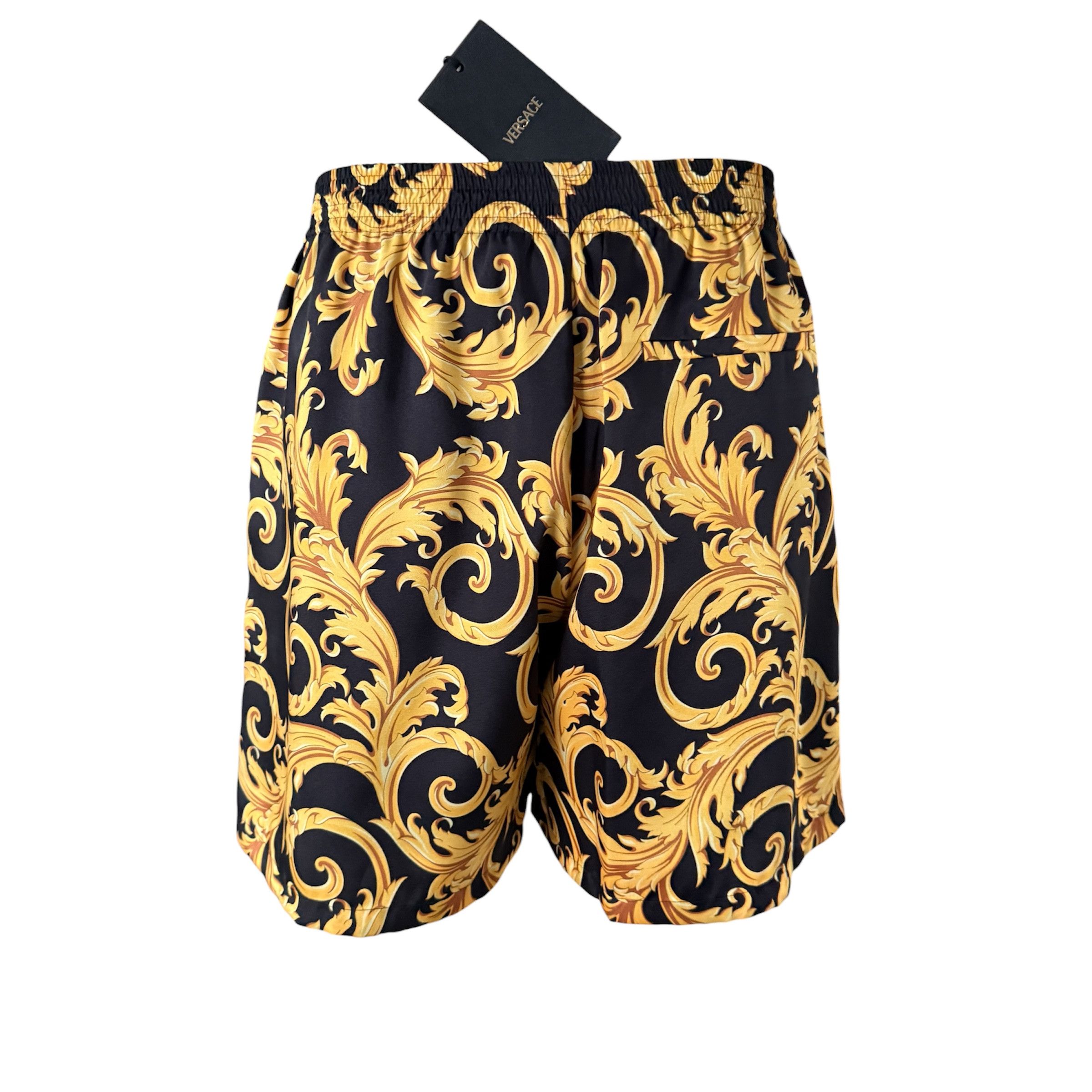 Versace Versace Men'sBaroque Poly Shorts Black Gold Print Shorts 48 Size US 32 / EU 48 - 2 Thumbnail