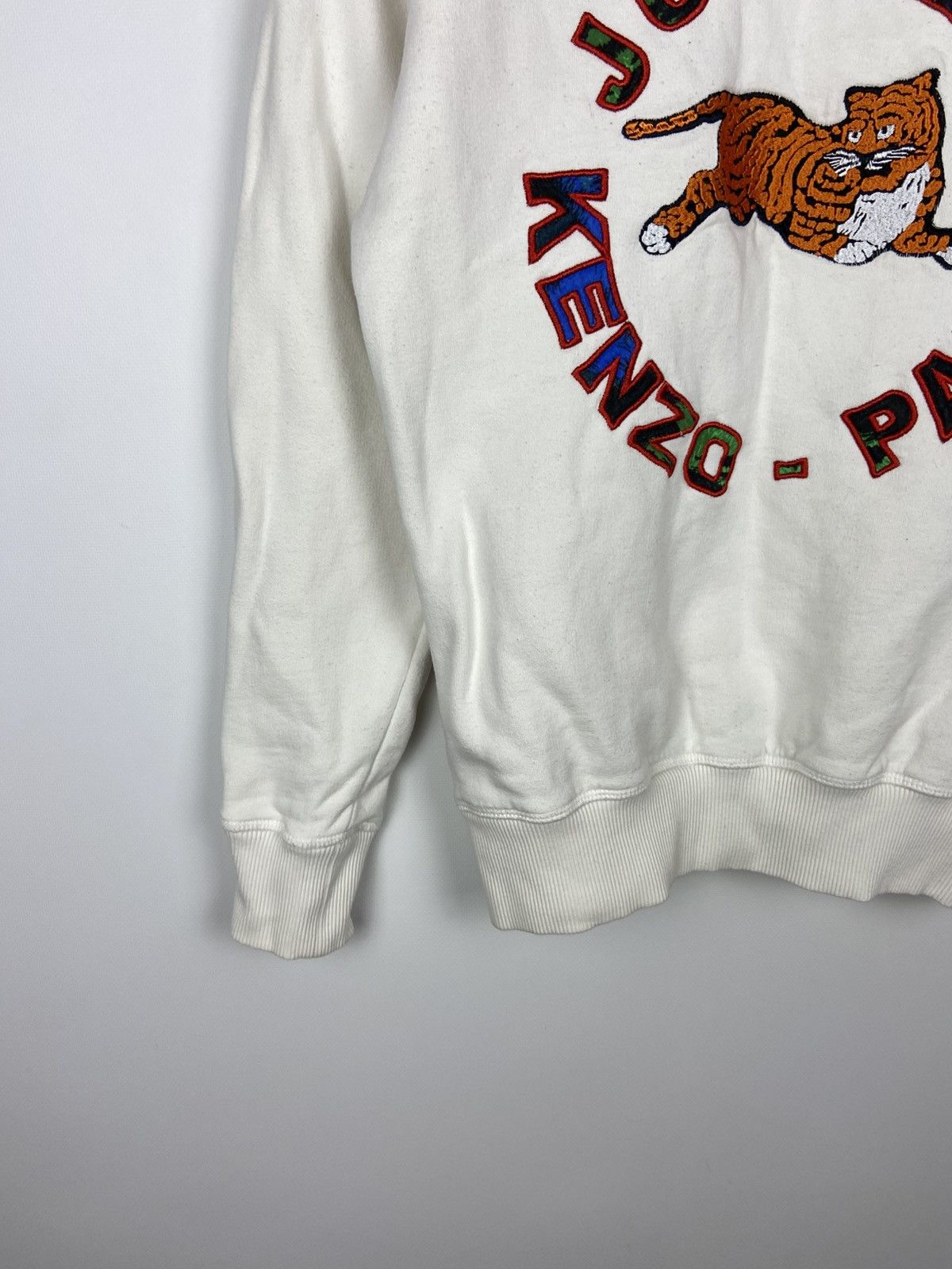 Designer × Kenzo Kenzo x H&M Sweatshirt White Embroidered Cotton Womens Sz XS Size XS / US 0-2 / IT 36-38 - 6 Thumbnail