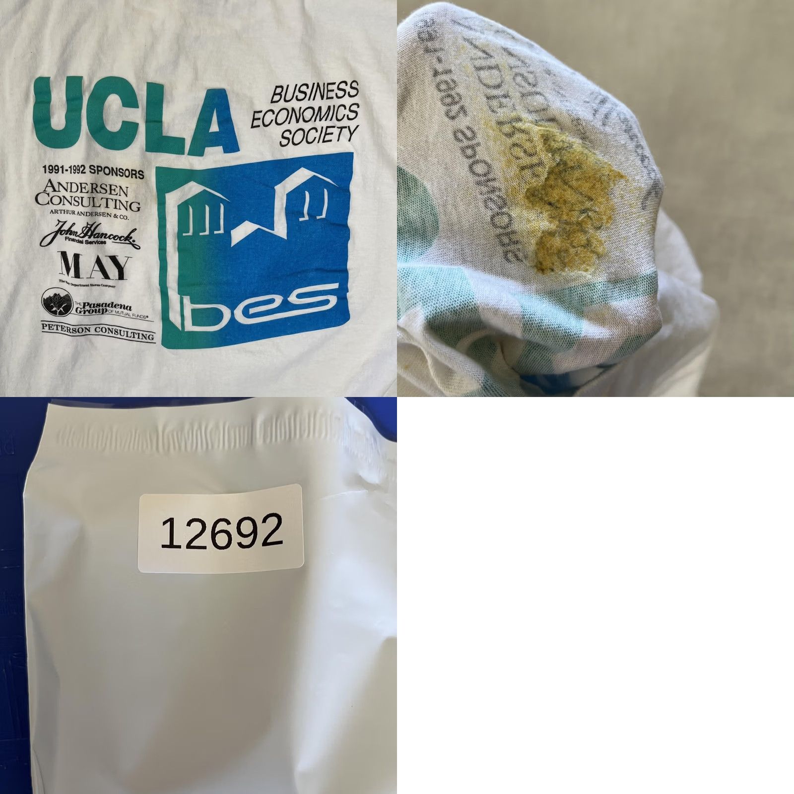 Vintage VINTAGE UCLA BUSINESS ECONOMICS SOCIETY Shirt Mens XL White Short Sleeve Crew Neck 90s Graphic Print Logo Stedman Size US XL / EU 56 / 4 - 8 Thumbnail
