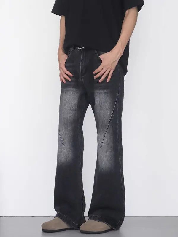 Japanese Brand Kasuga x Egawa Washed street Y2K baggy micro flare jeans Size US 34 / EU 50 - 4 Thumbnail