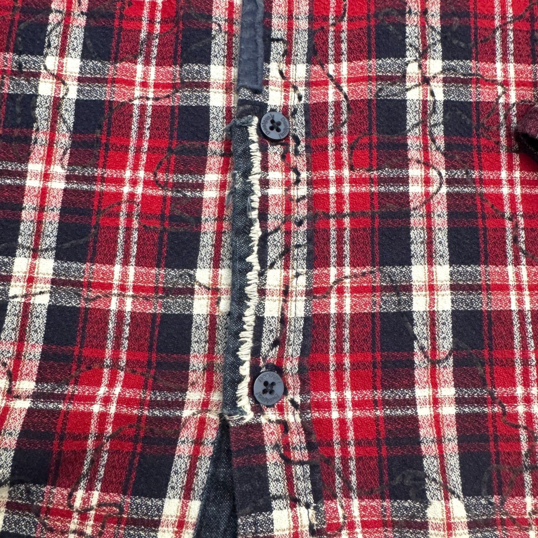 Desigual DESIGUAL Button-Down Shirt Mens L Red Plaid Flannel Embroidered Denim Trim Casual Everyday Comfort Shirt Size US L / EU 52-54 / 3 - 7 Thumbnail