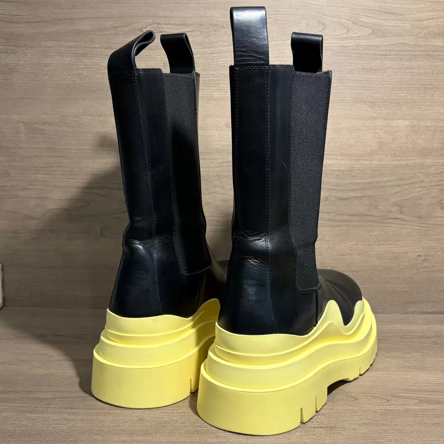 Bottega Veneta Bottega Veneta Black & Yellow Platform Chimney Boots 38.5 Size US 8 / IT 38 - 3 Thumbnail